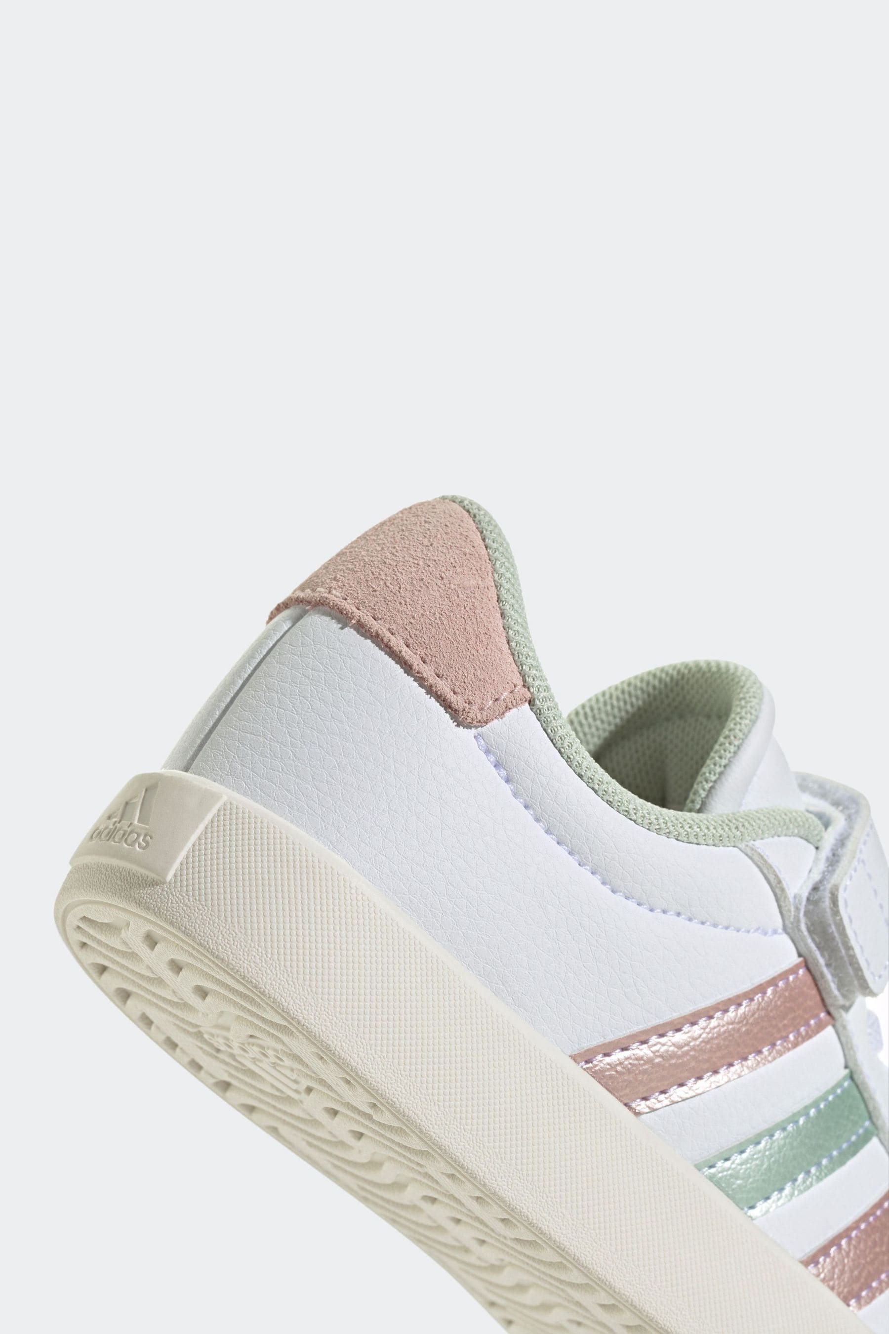 adidas White/Pink/Silver VL Court 3.0 Trainers