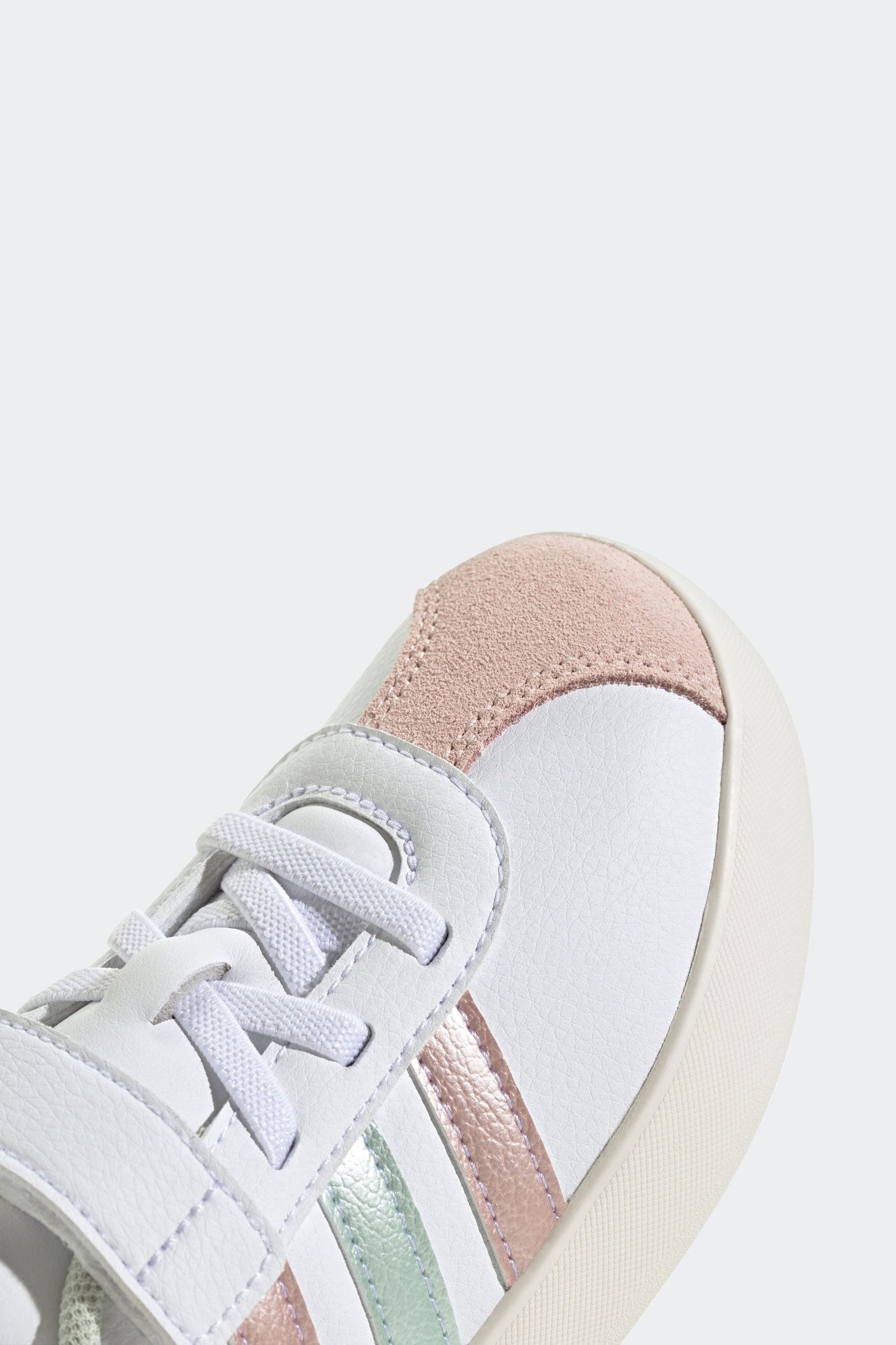 adidas White/Pink/Silver VL Court 3.0 Trainers