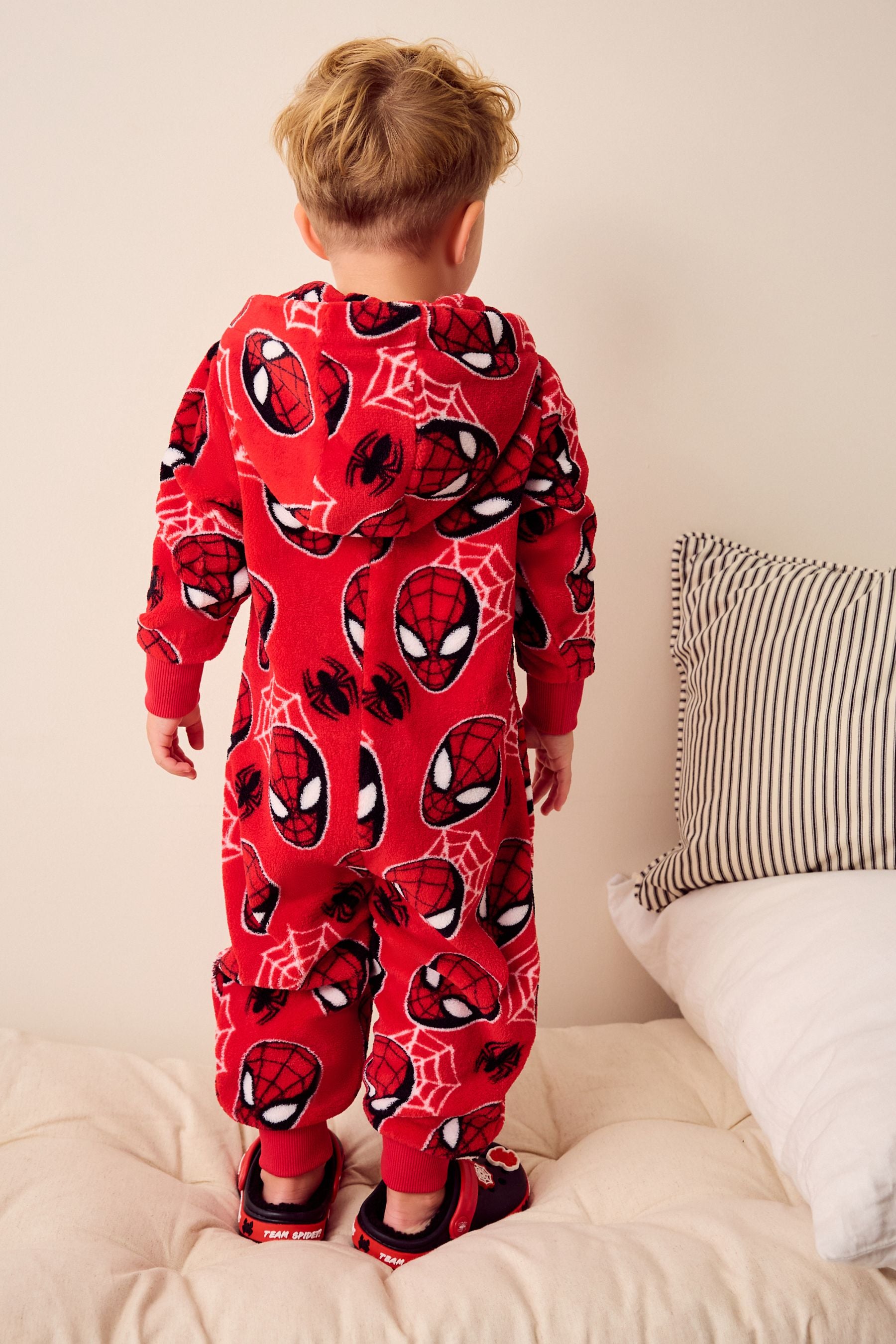 Red Spiderman Fleece All-In-One (9mths-10yrs)