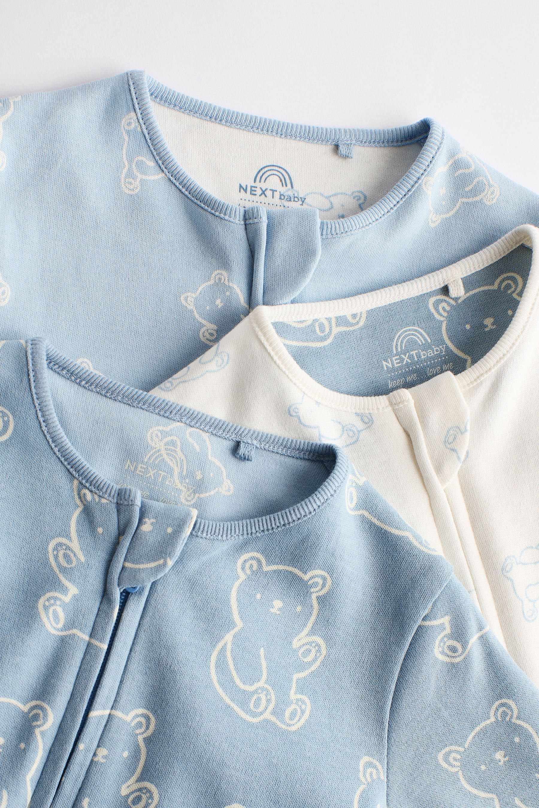 Blue Baby Sleepsuits 3 Pack (0-2yrs)