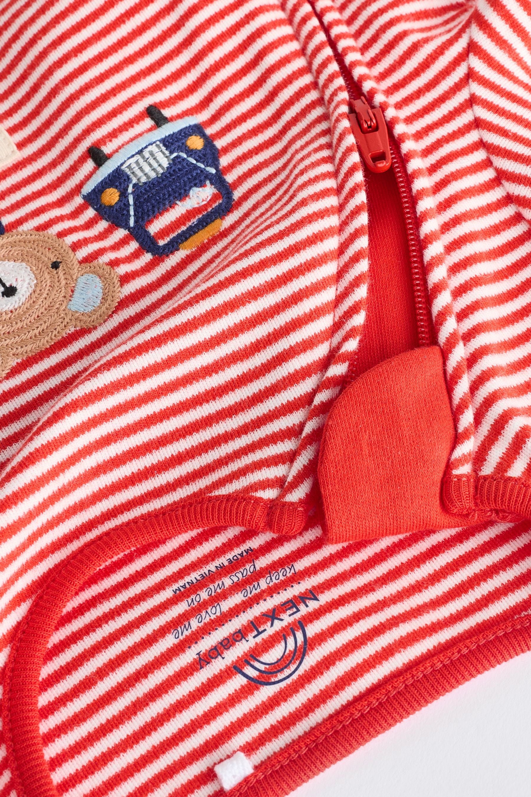 Red/Blue Baby 100% Cotton Sleepsuits 3 Pack (0-2yrs)