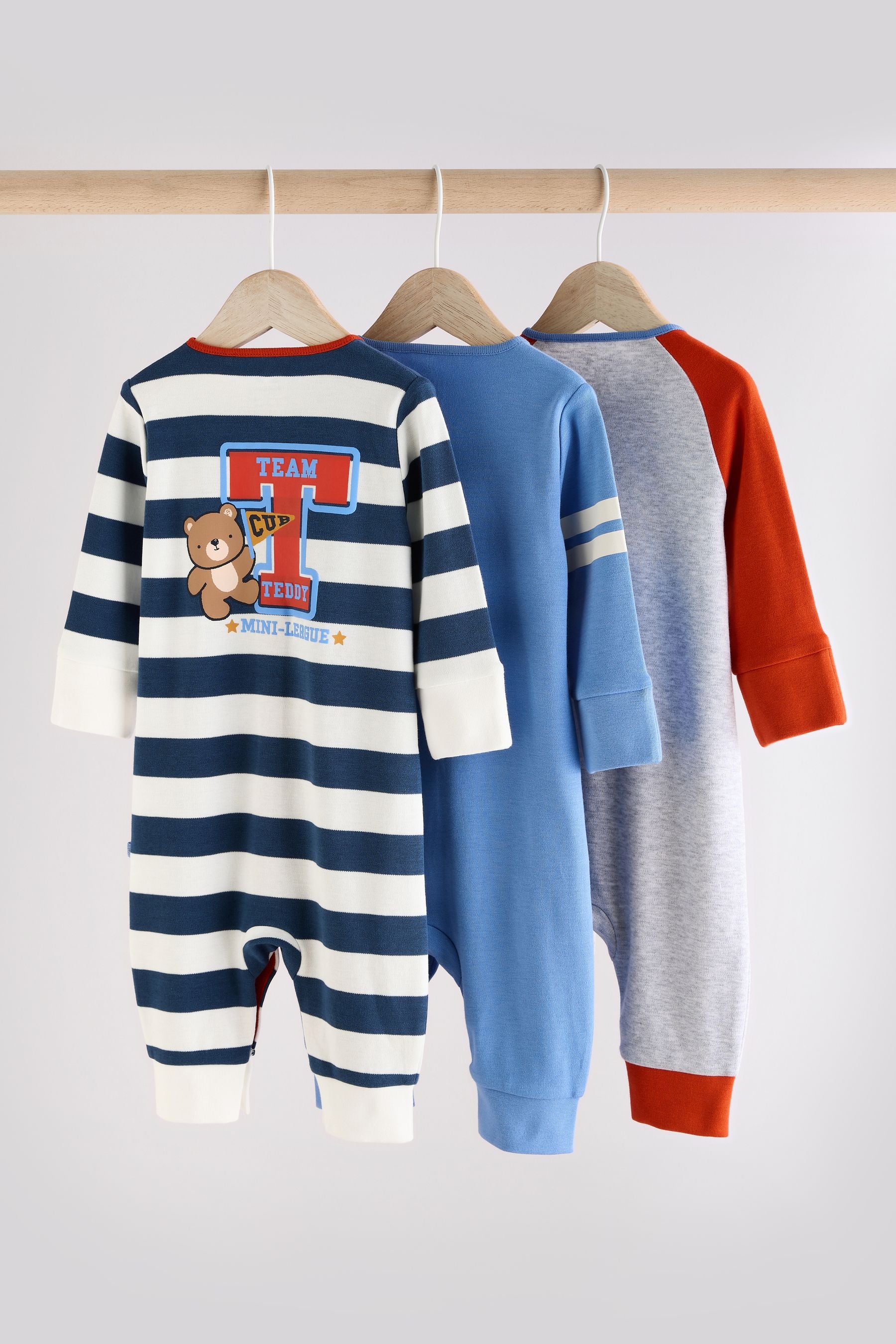 Bright Printed Baby Sleepsuits 3 Pack (0mths-3yrs)