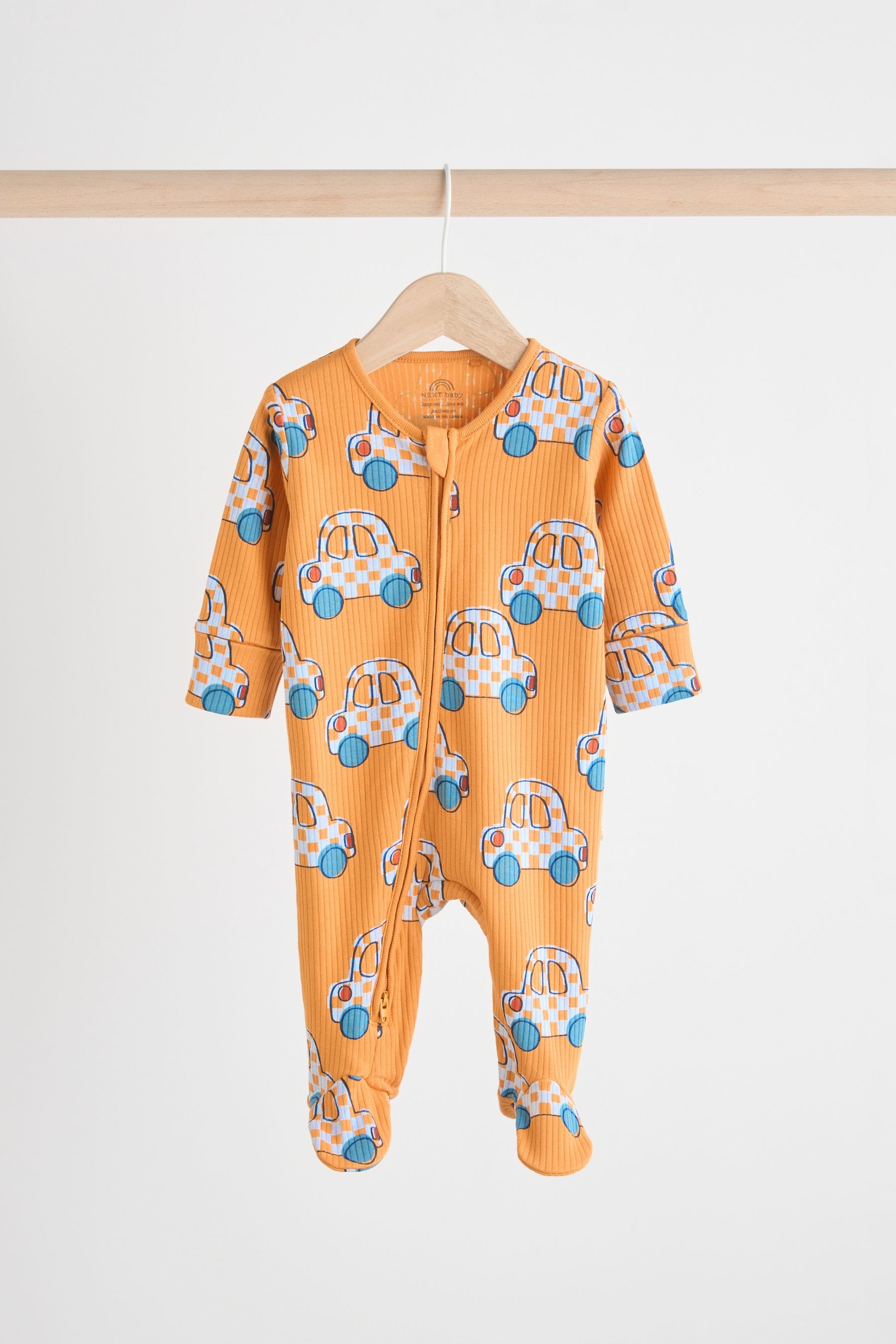 Bright Baby 2 Way Zip 100% Cotton Sleepsuits 3 Pack (0mths-2yrs)