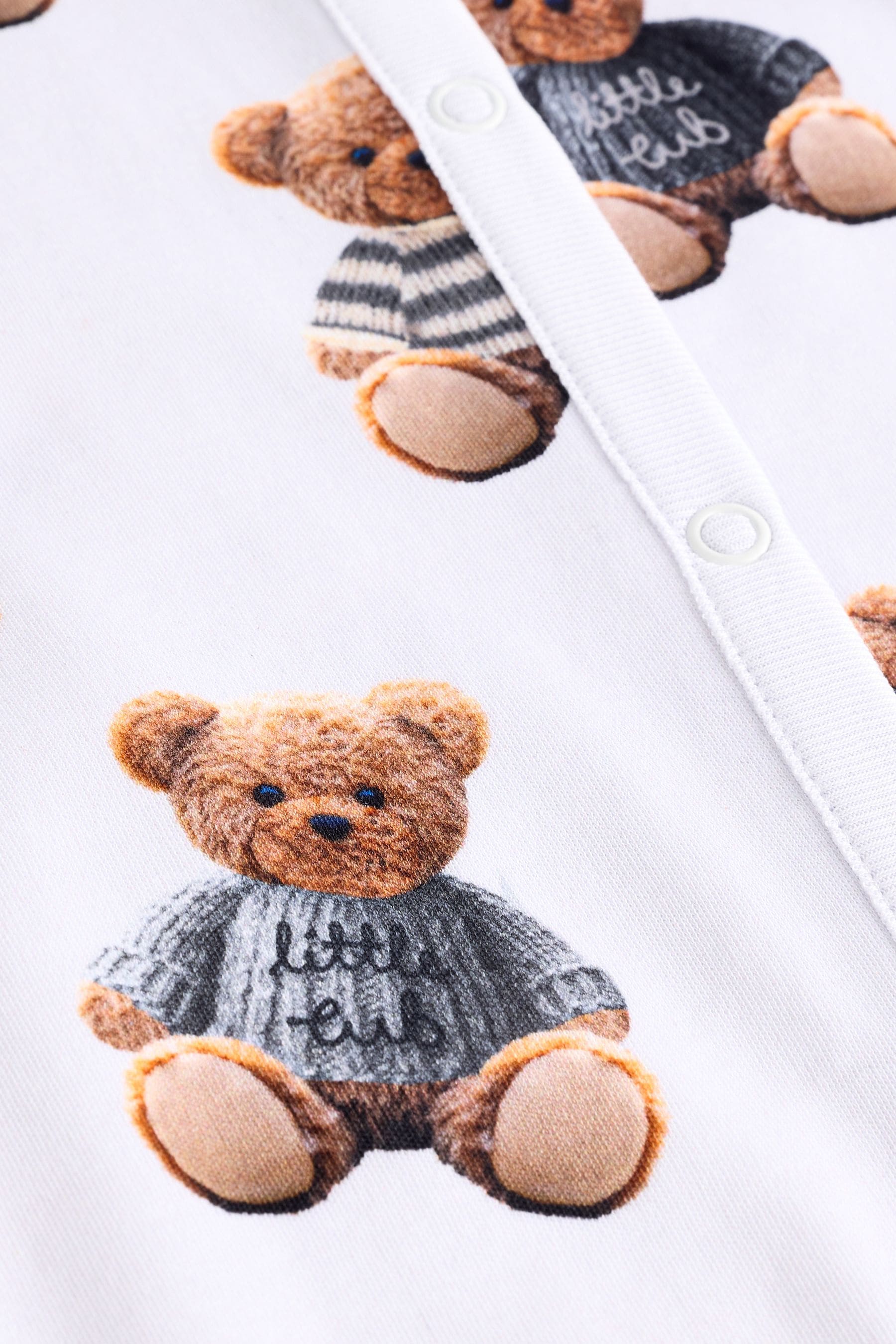 Bear Checkerboard 3 Pack Baby Sleepsuits (0mths-3yrs)