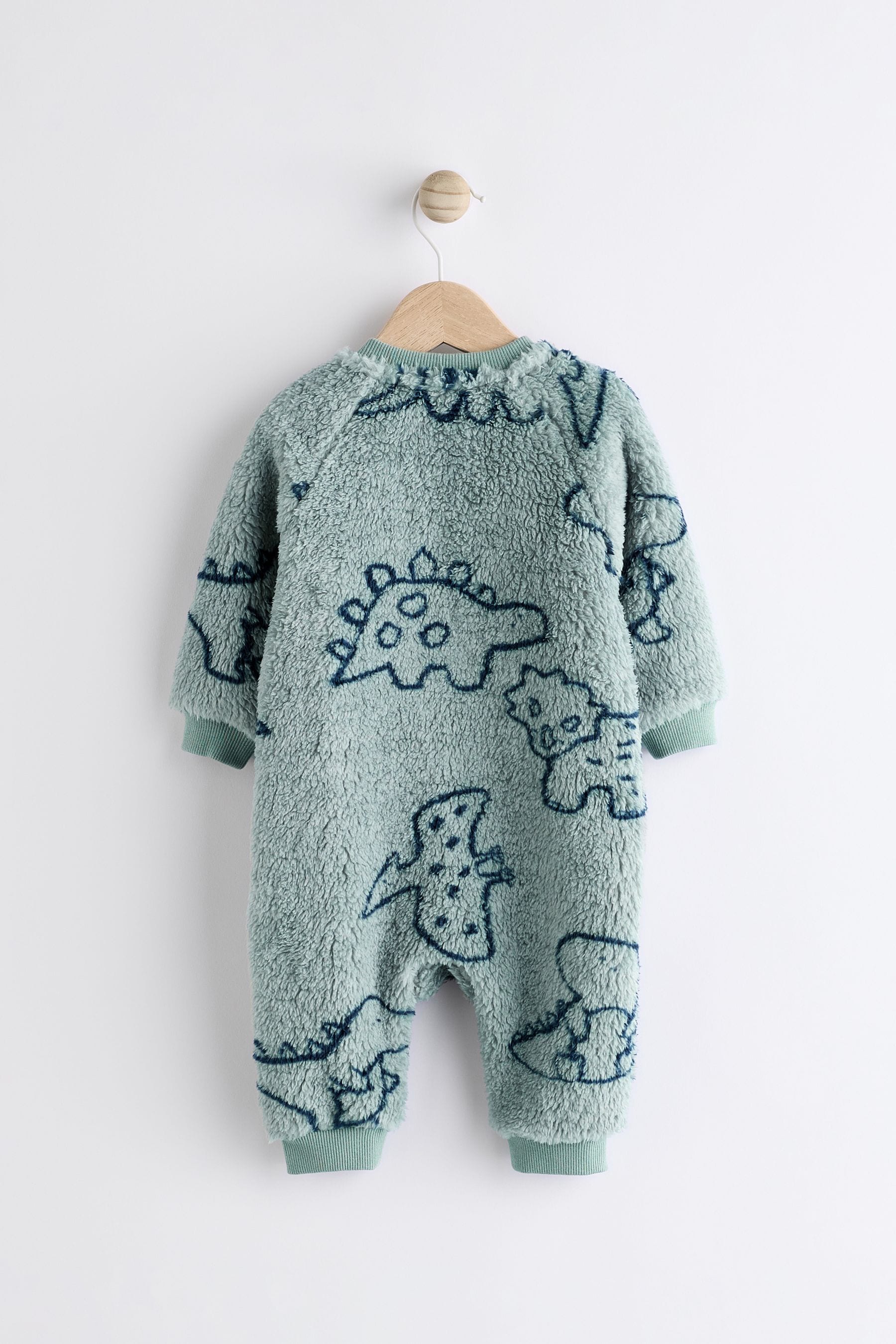 Teal Blue Character Baby Fleece Zip Sleepsuit