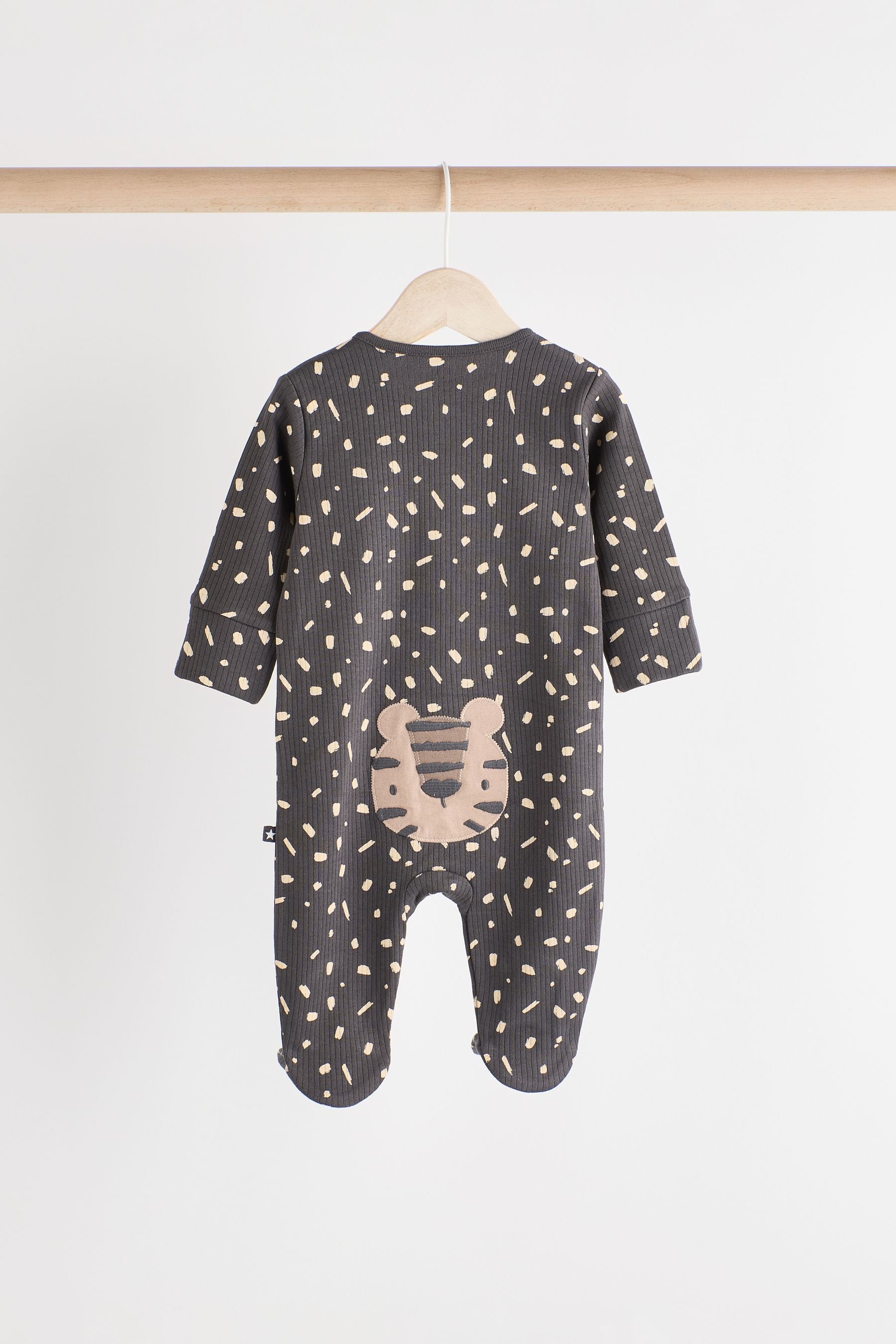 Monochrome Baby 2 Way Zip Sleepsuits 3 Pack (0mths-2yrs)