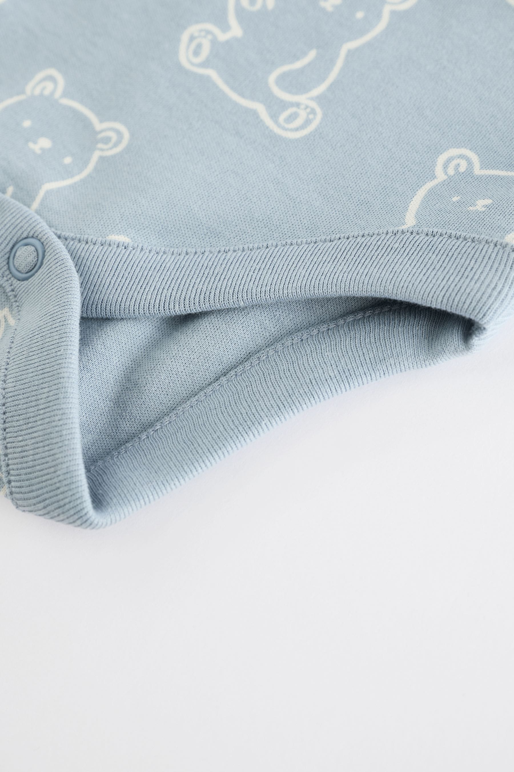 Baby Blue Long Sleeves 100% Cotton Bodysuits 5 Pack