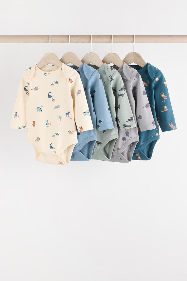 Teal Blue 5 Pack Baby Bodysuits