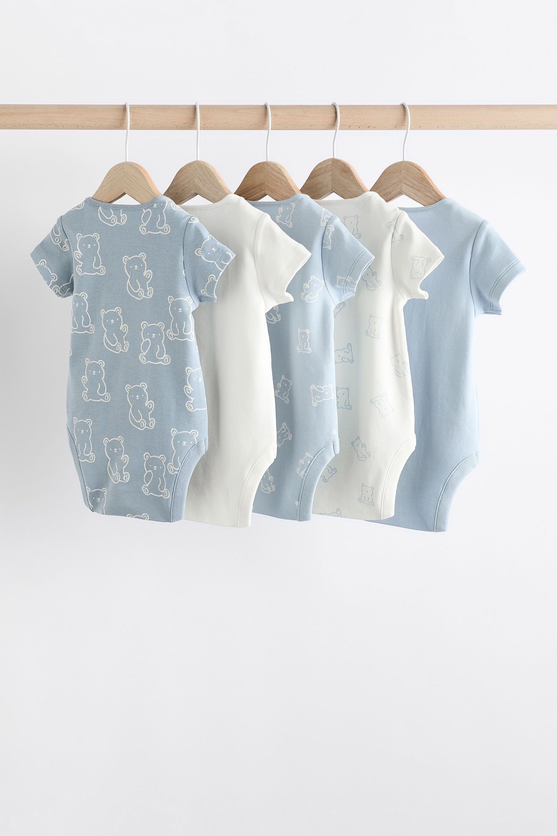 Blue Bear Baby 100% Cotton Bodysuits 5 Pack