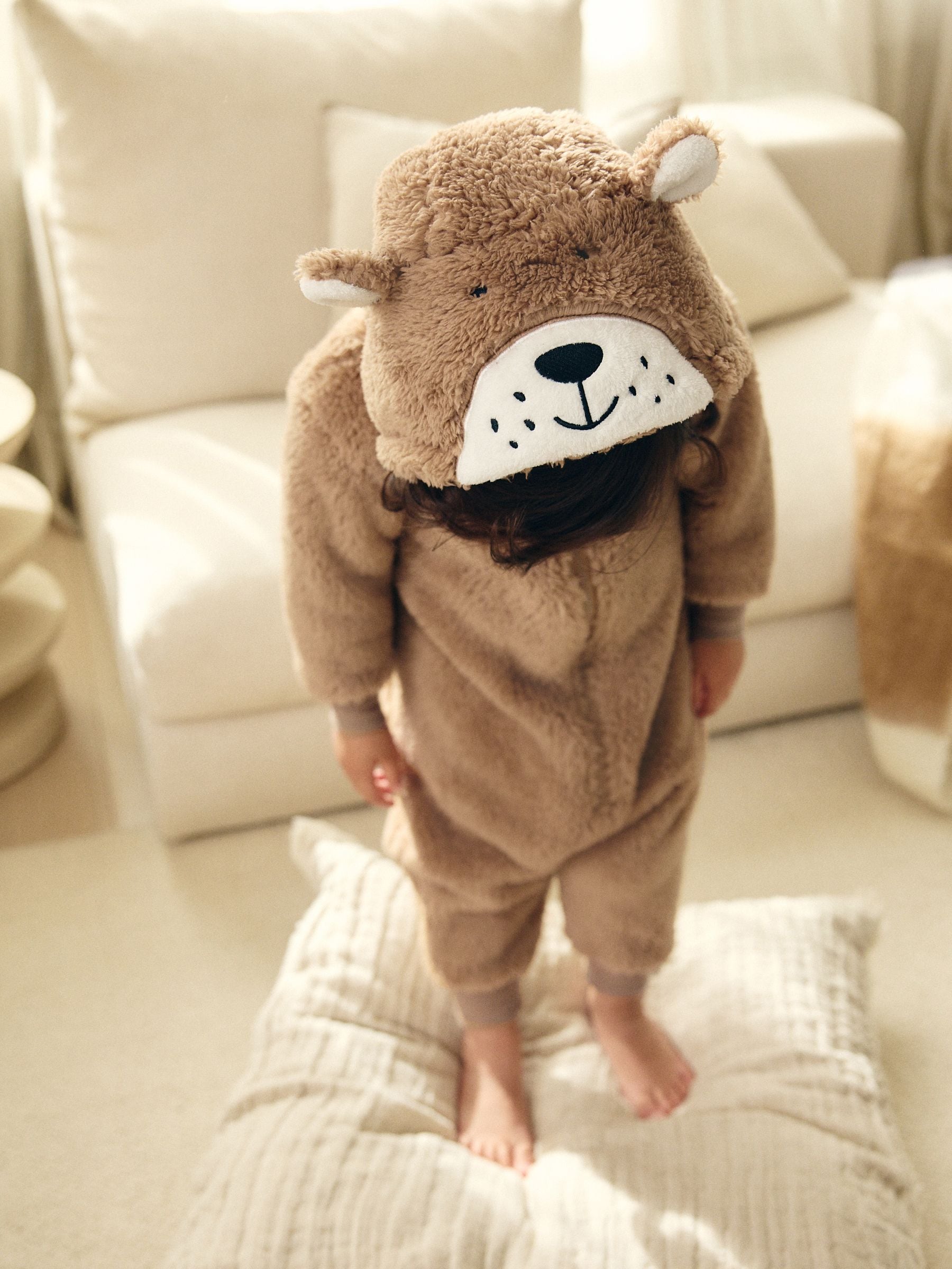 Brown/Cream Bear All-In-One Fleece (9mths-8yrs)