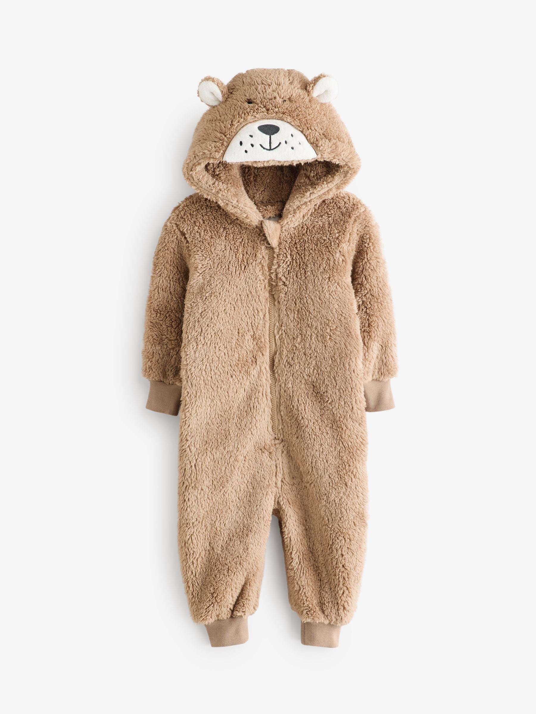 Brown/Cream Bear All-In-One Fleece (9mths-8yrs)