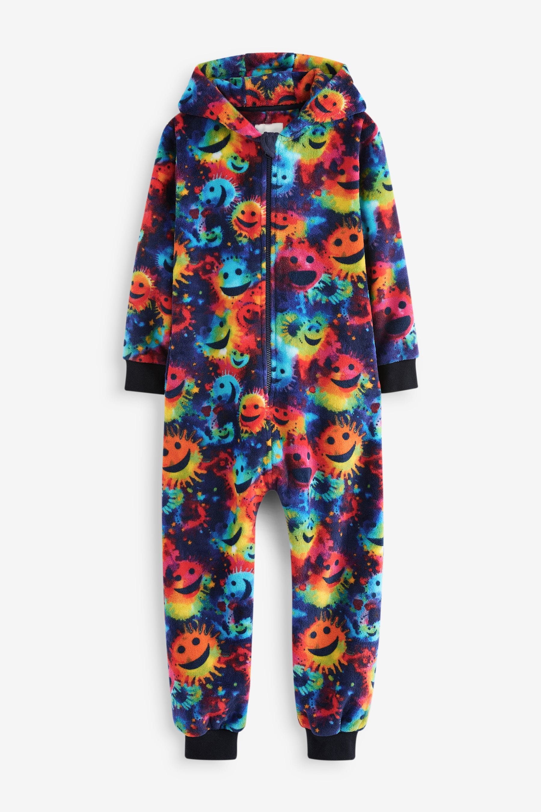 Multi Bright Smiley Face Fleece All-In-One (3-16yrs)