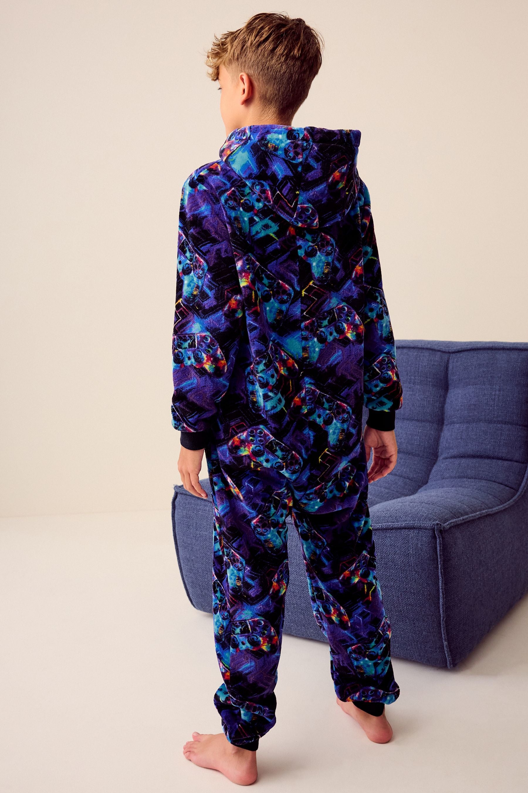 Blue Gamer Fleece All-In-One (3-16yrs)