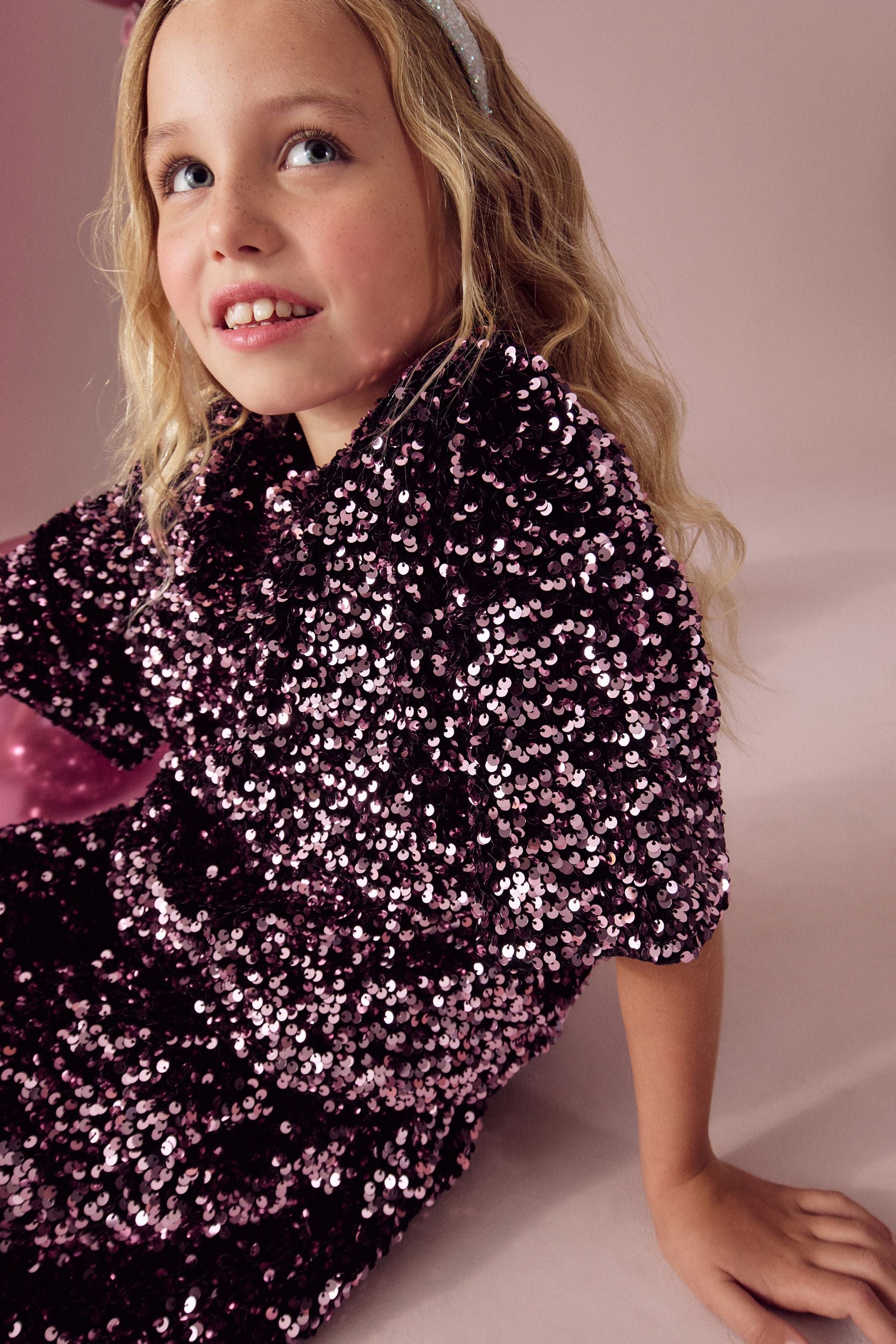 Berry Pink Sequin Top and Short Set (3-16yrs)