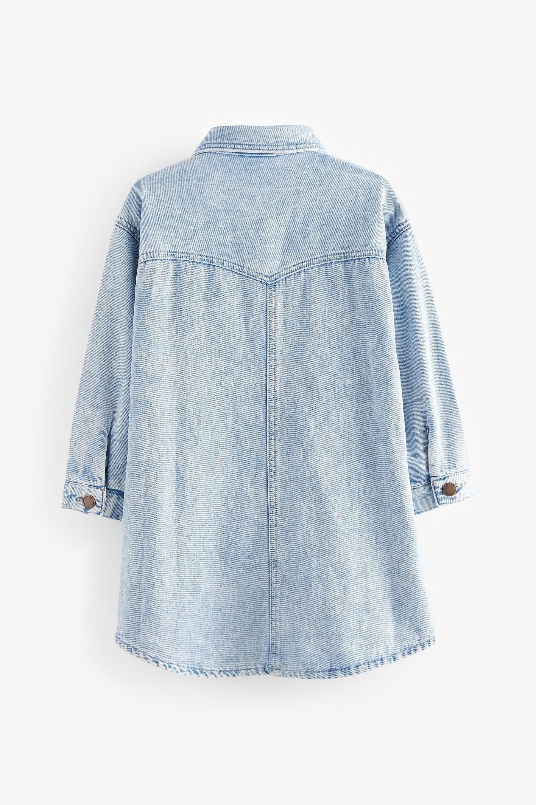 Pale Blue Denim 100% Cotton Shirt Dress (3-16yrs)