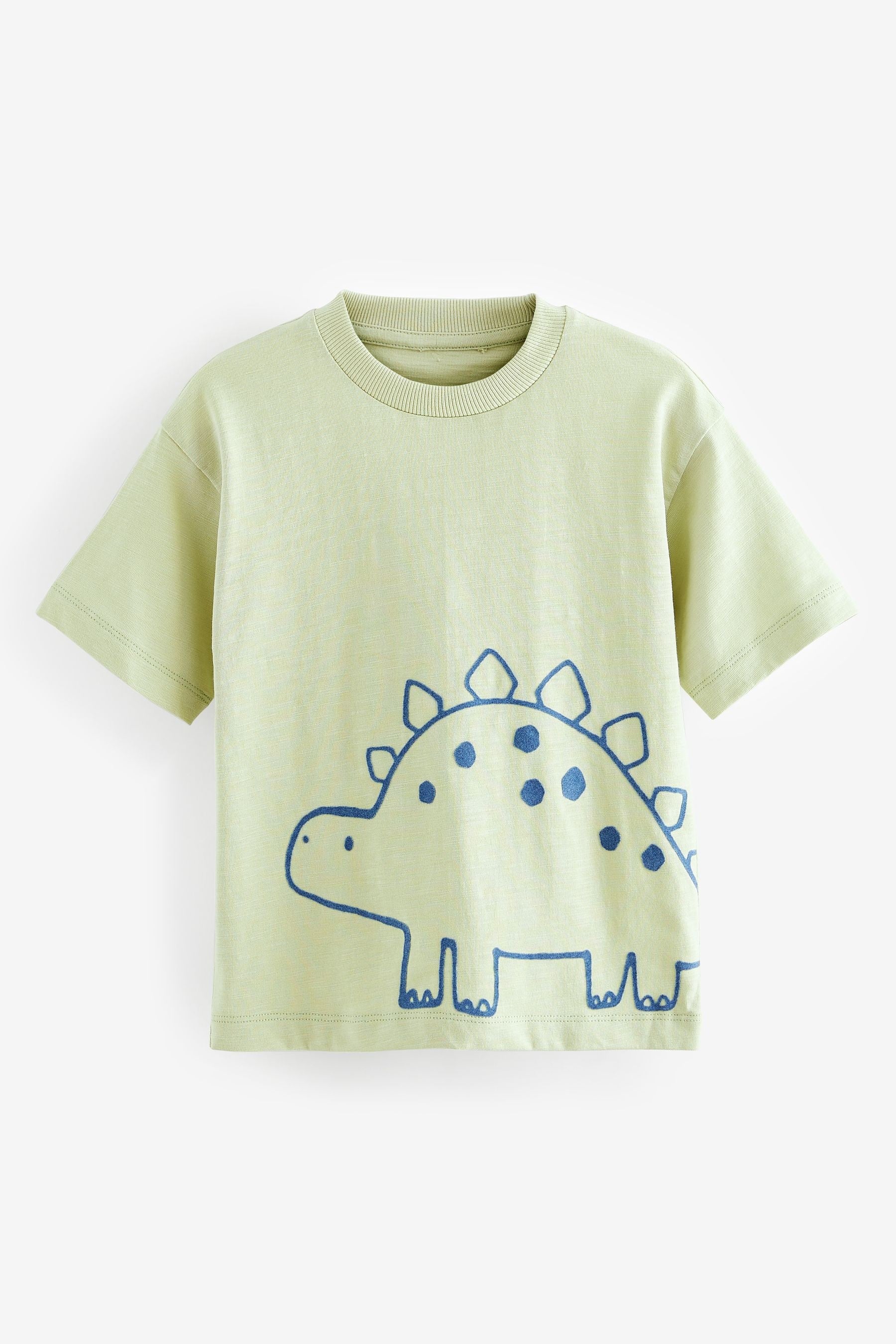 Lime Green Dinosaur Short Sleeve Character T-Shirt (3mths-7yrs)