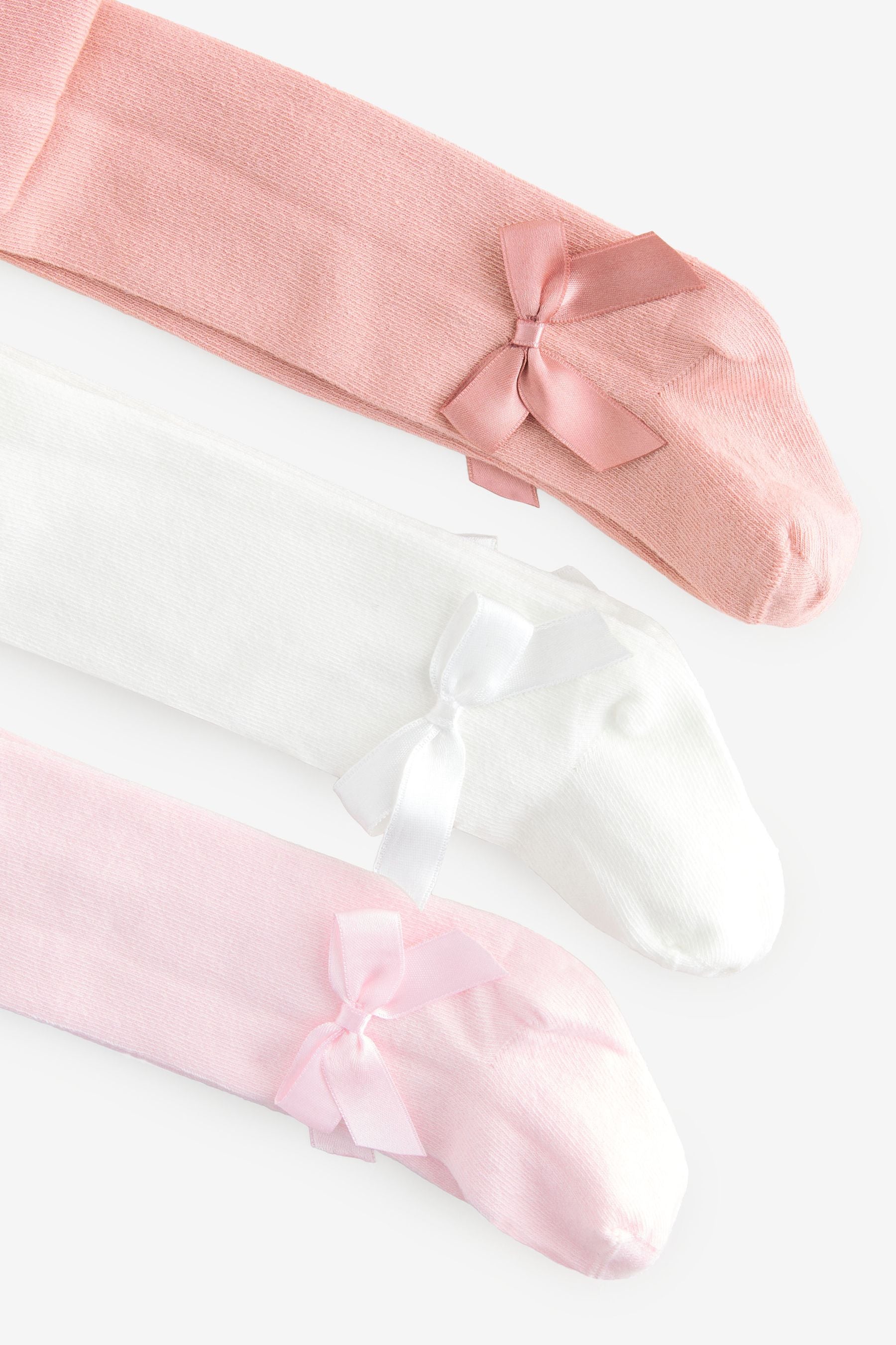 Pinks & Cream Baby Bow Tights 3 Pack (0mths-2yrs)