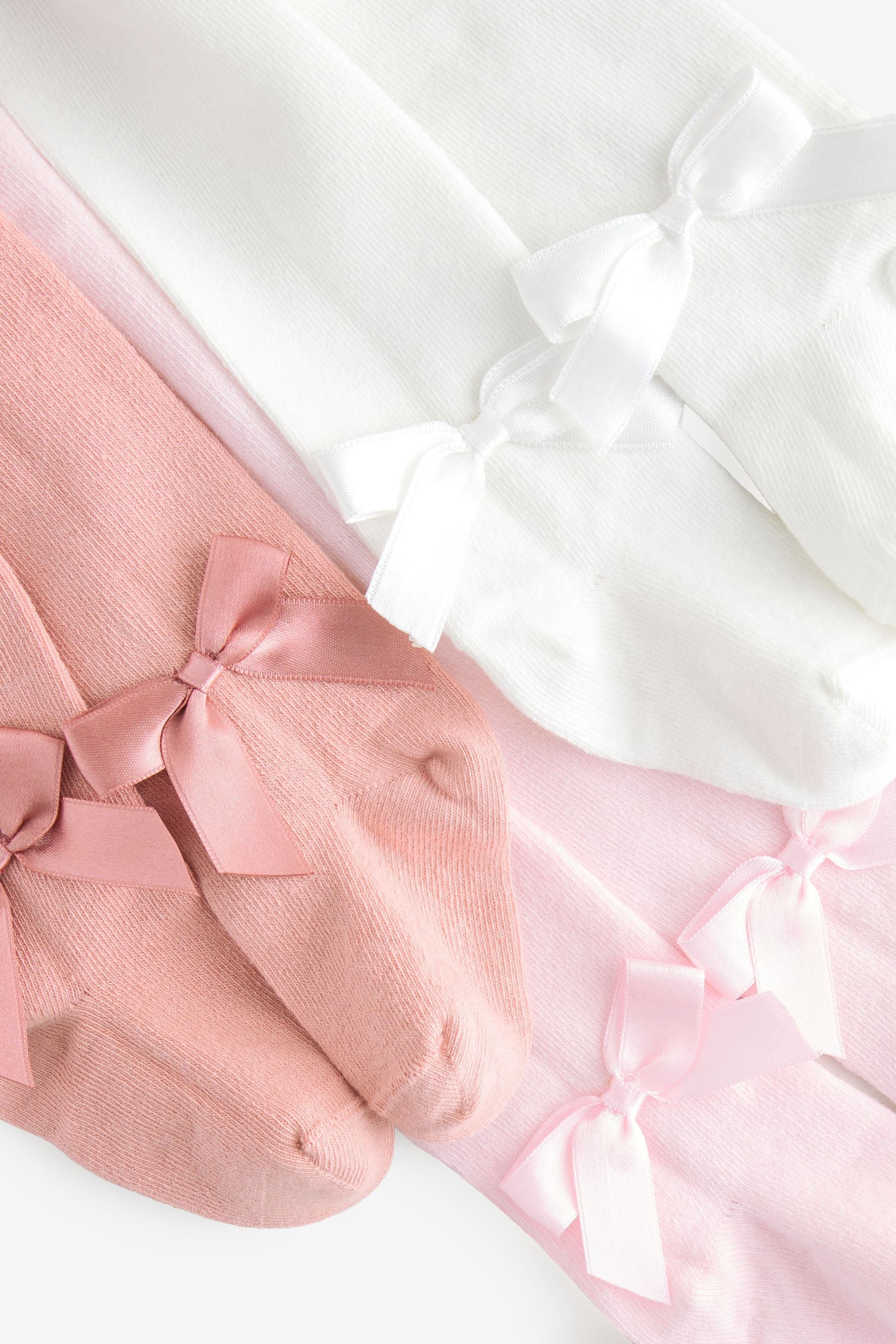 Pinks & Cream Baby Bow Tights 3 Pack (0mths-2yrs)