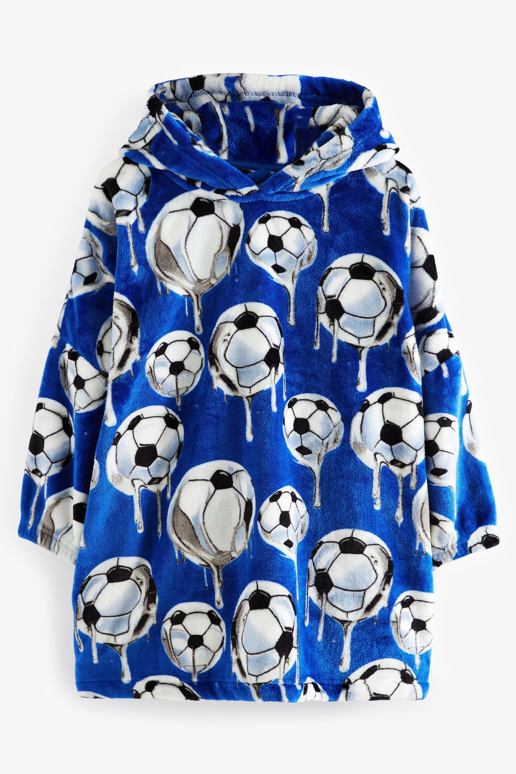 Cobalt Blue Football Fleece Hooded Blanket (3-16yrs)