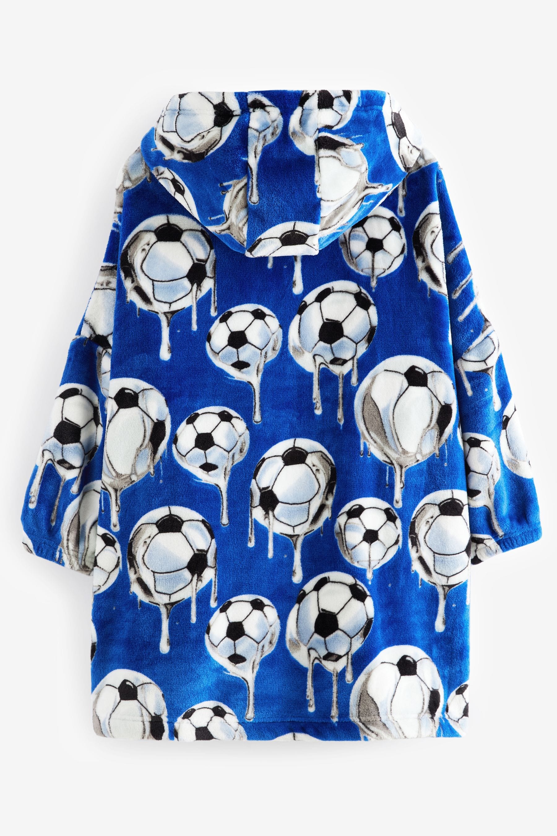 Cobalt Blue Football Fleece Hooded Blanket (3-16yrs)