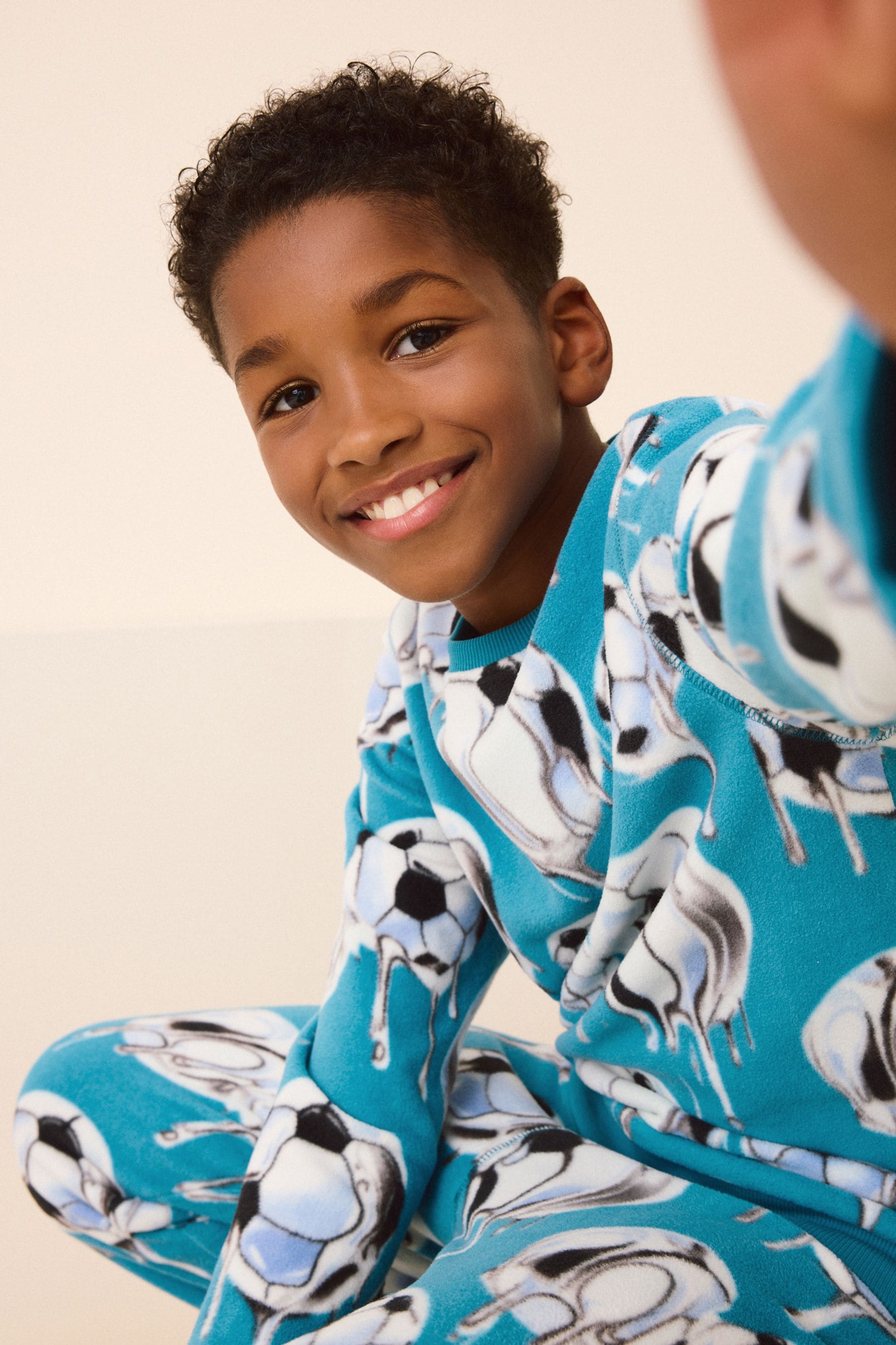 Blue Football Single Soft Touch Fleece With Elastane (3-16yrs)