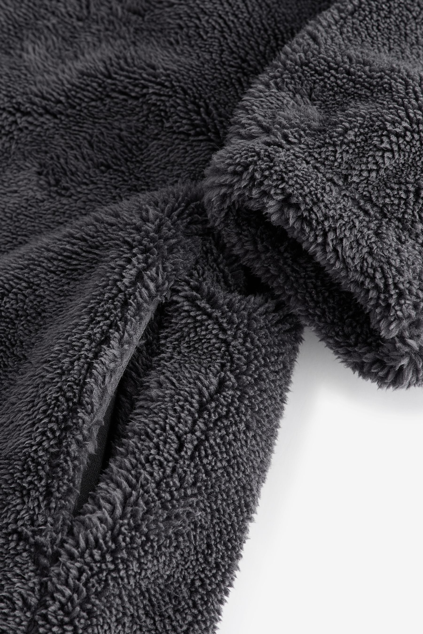 Charcoal Grey Fleece Hooded Blanket (3-16yrs)