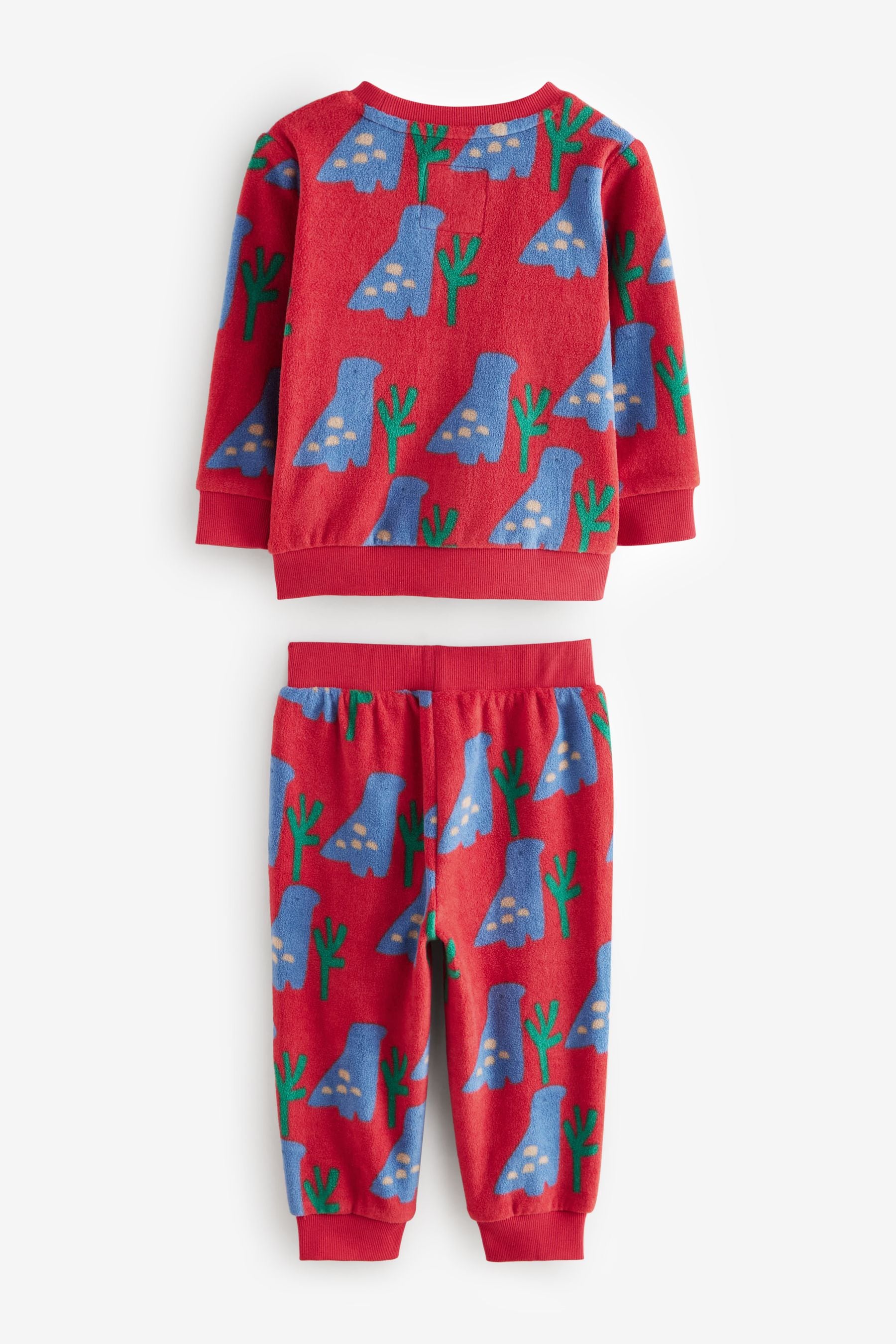 Red Dinosaur Single Soft Touch Fleece With Elastane Pyjamas (9mths-12yrs)