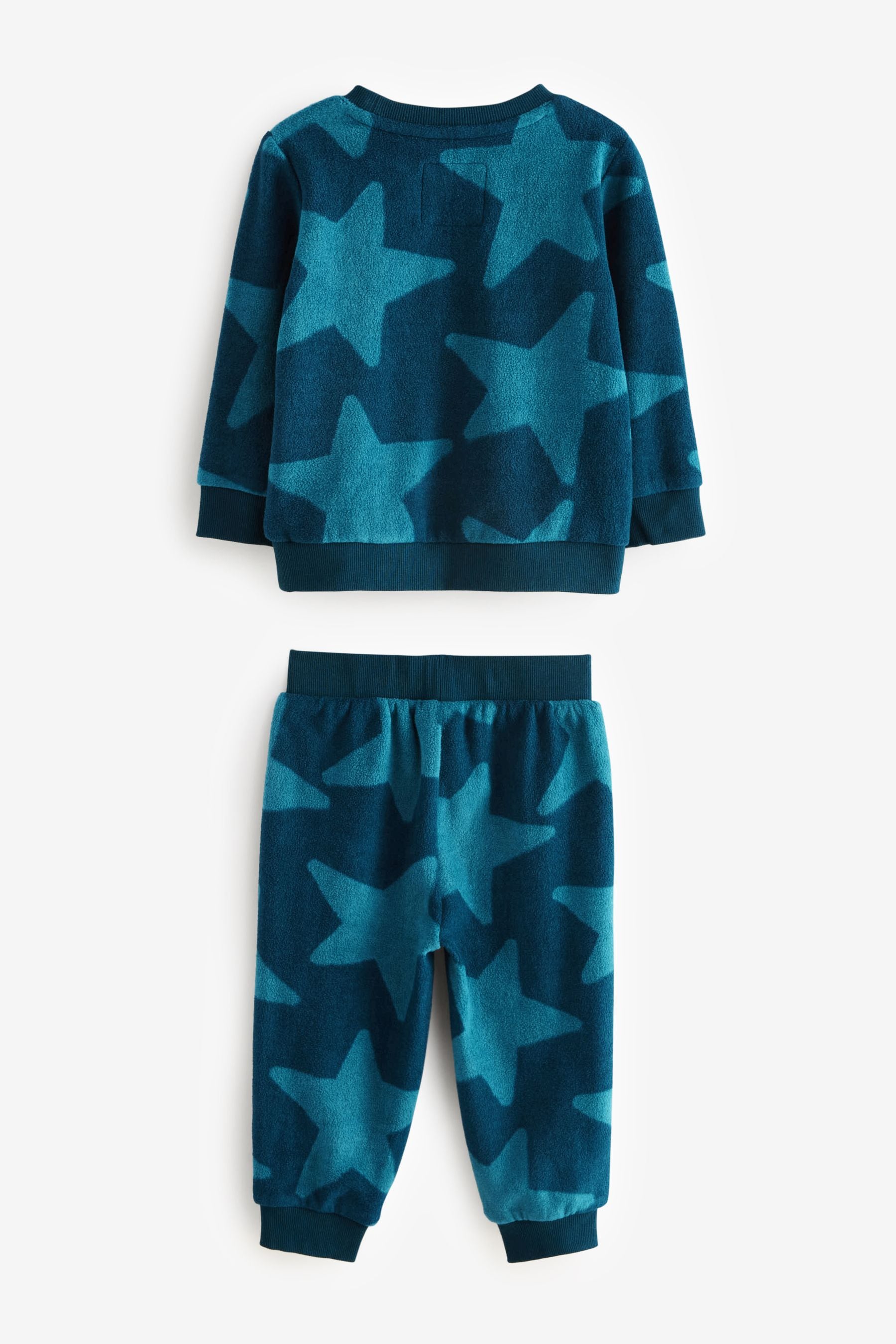 Navy Blue Star Single Soft Touch Fleece With Elastane Pyjamas (9mths-12yrs)