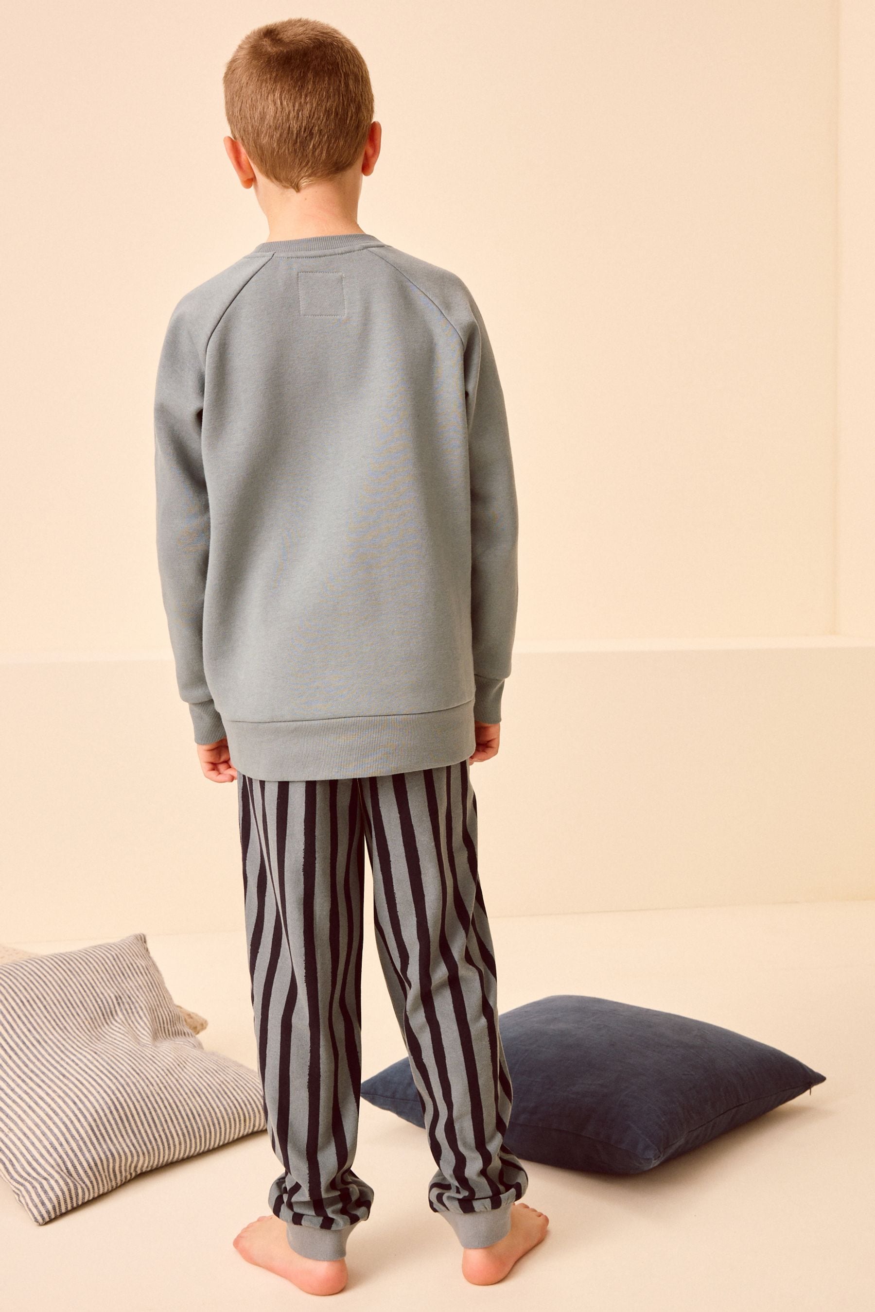 Cobalt Blue Cosy Fleece Pyjamas (3-16yrs)