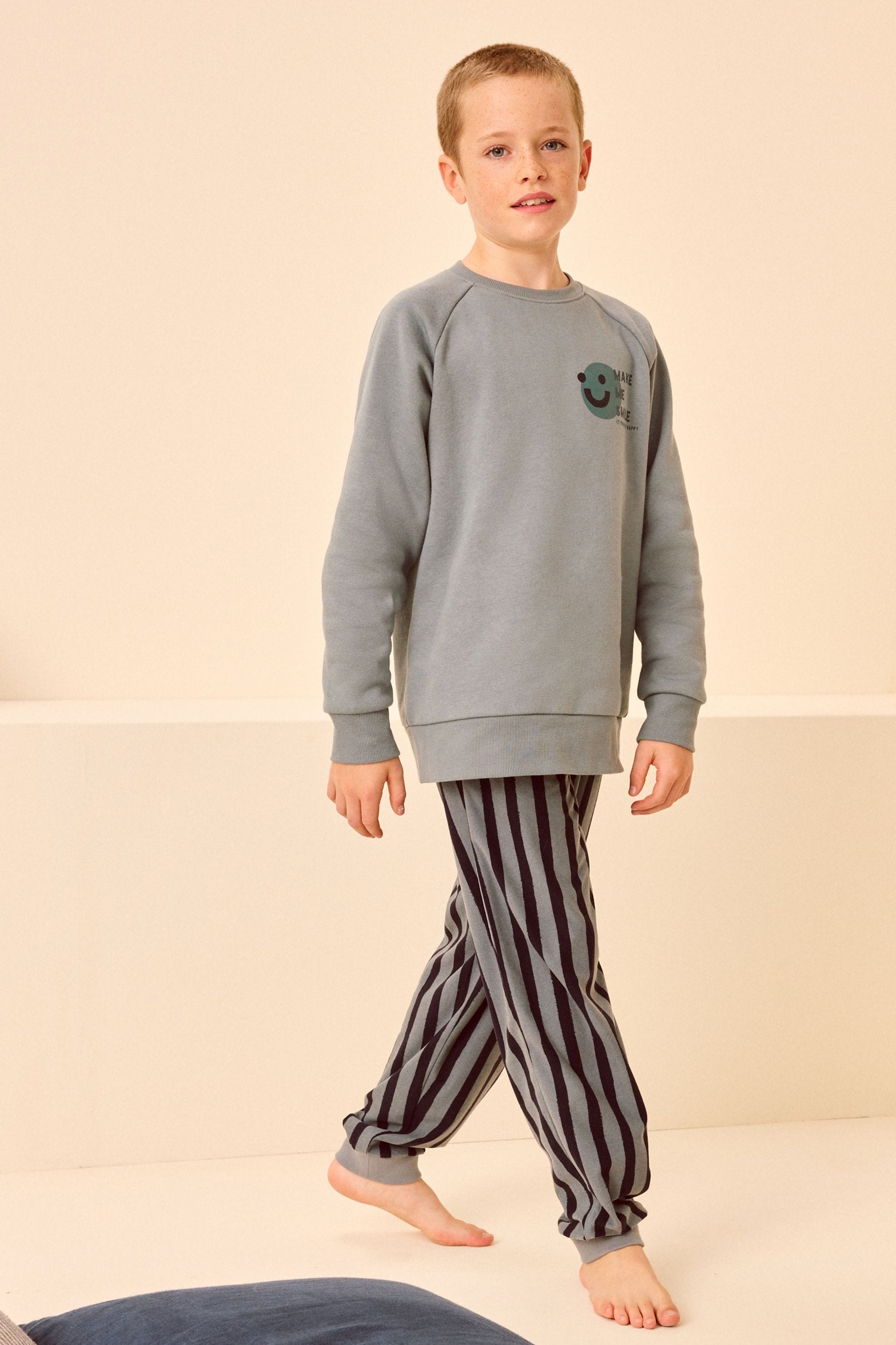 Cobalt Blue Cosy Fleece Pyjamas (3-16yrs)