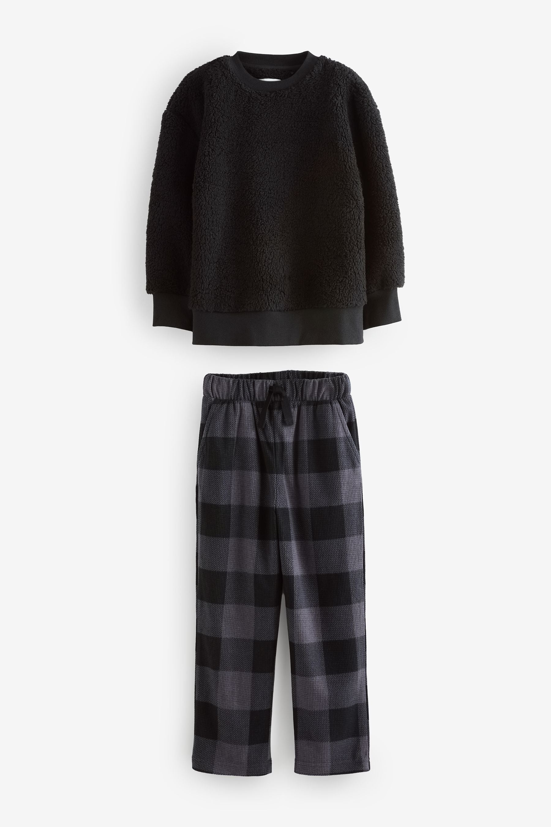 Charcoal Grey Check Single Borg Pyjamas (3-16yrs)