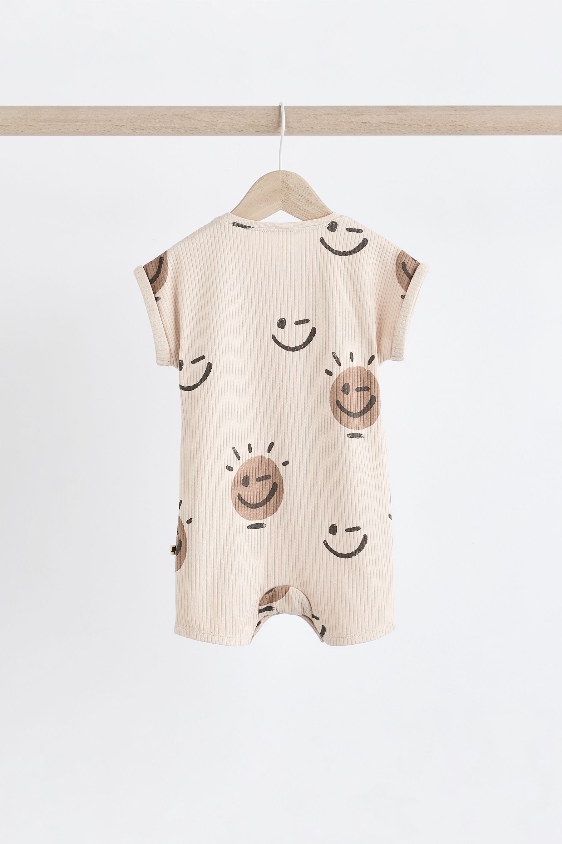 Neutral Happy Baby Jersey 100% Cotton Rompers 3 Pack