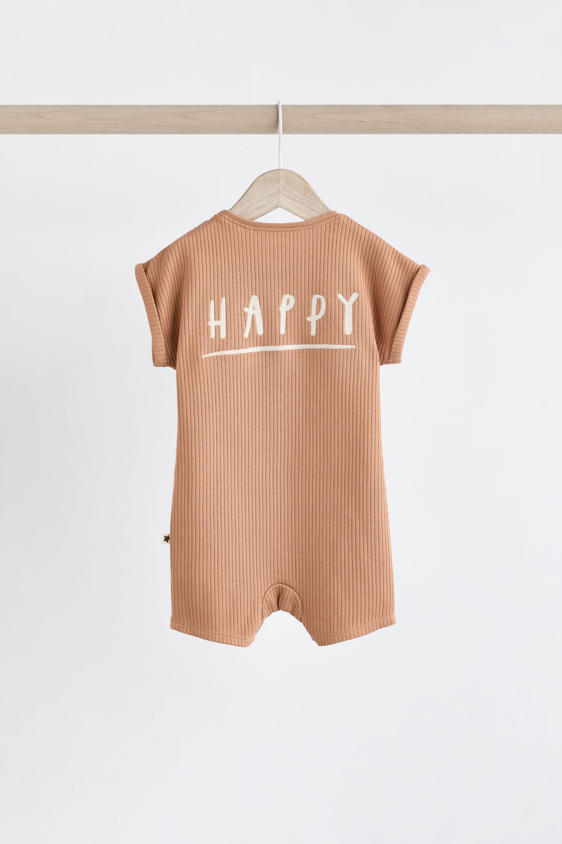 Neutral Happy Baby Jersey 100% Cotton Rompers 3 Pack