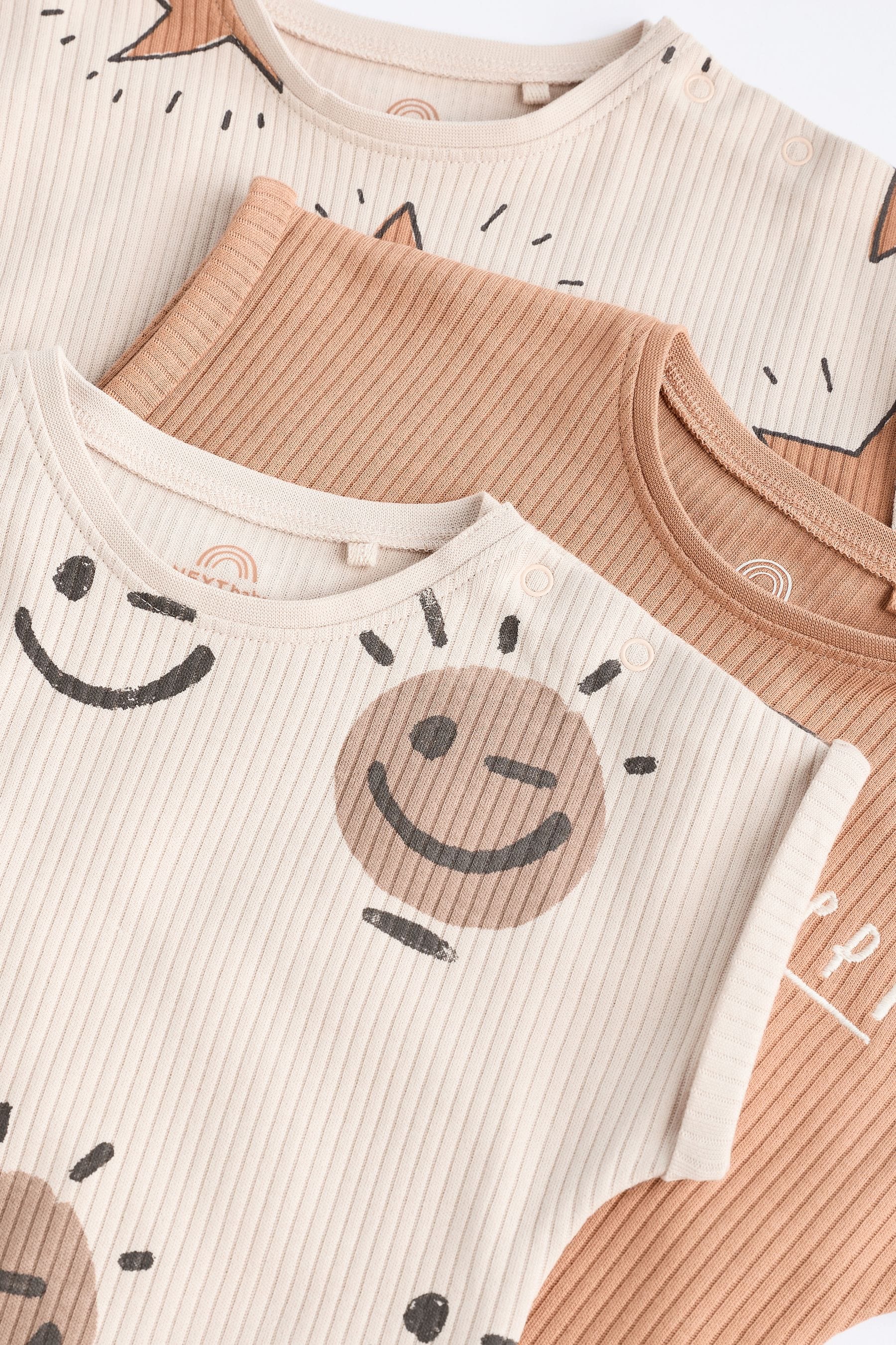 Neutral Happy Baby Jersey Rompers 3 Pack