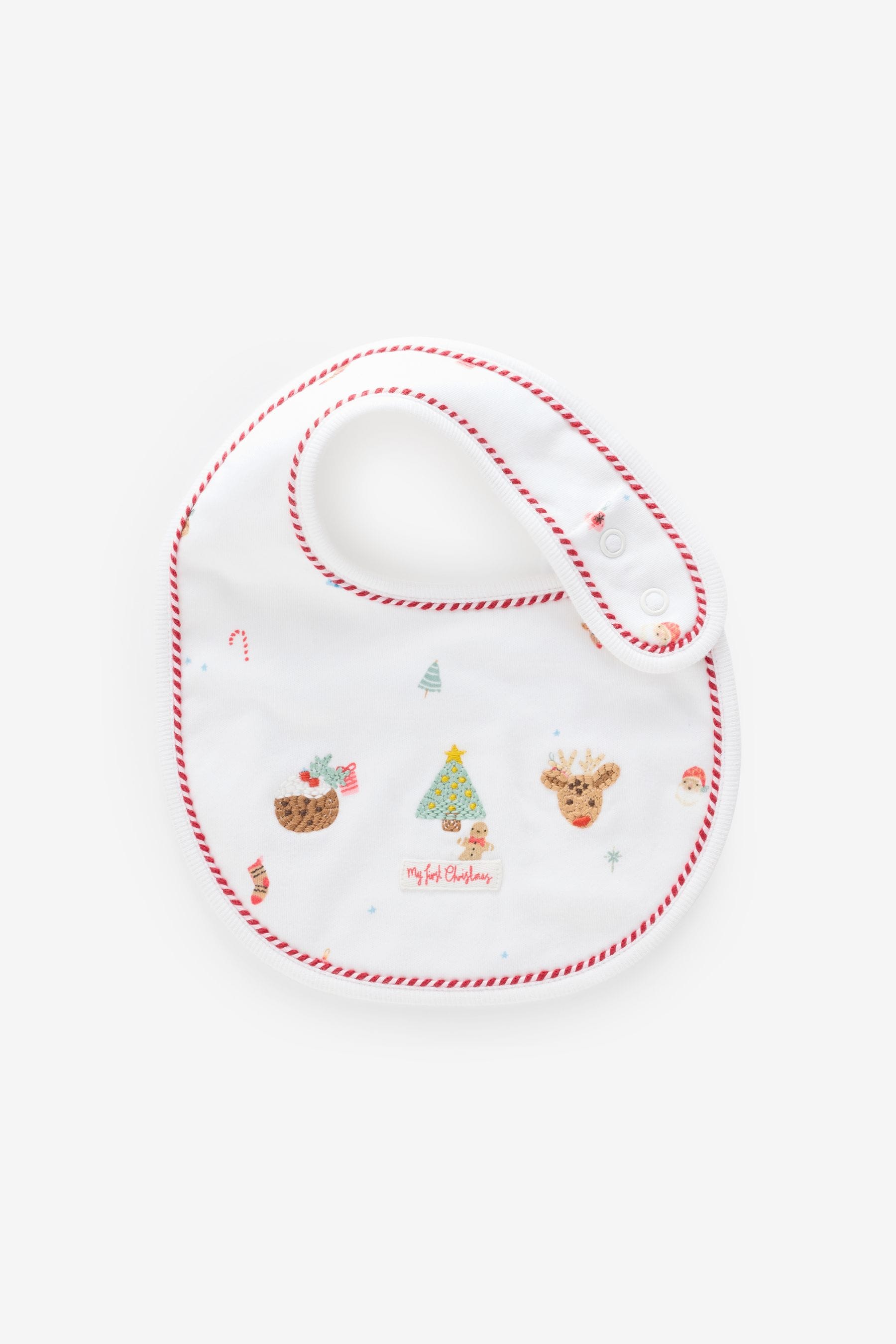 White Christmas Baby Bib and Hat Set (0-12mths)