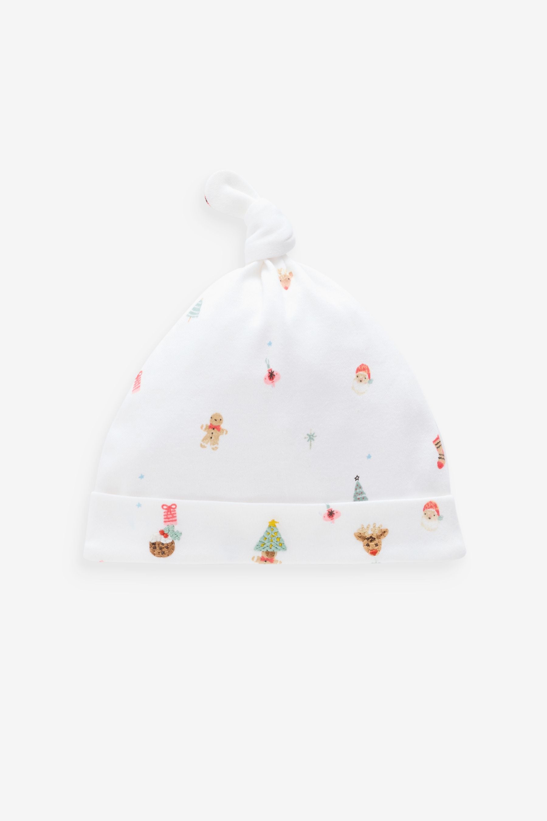 White Christmas Baby Bib and Hat Set (0-12mths)