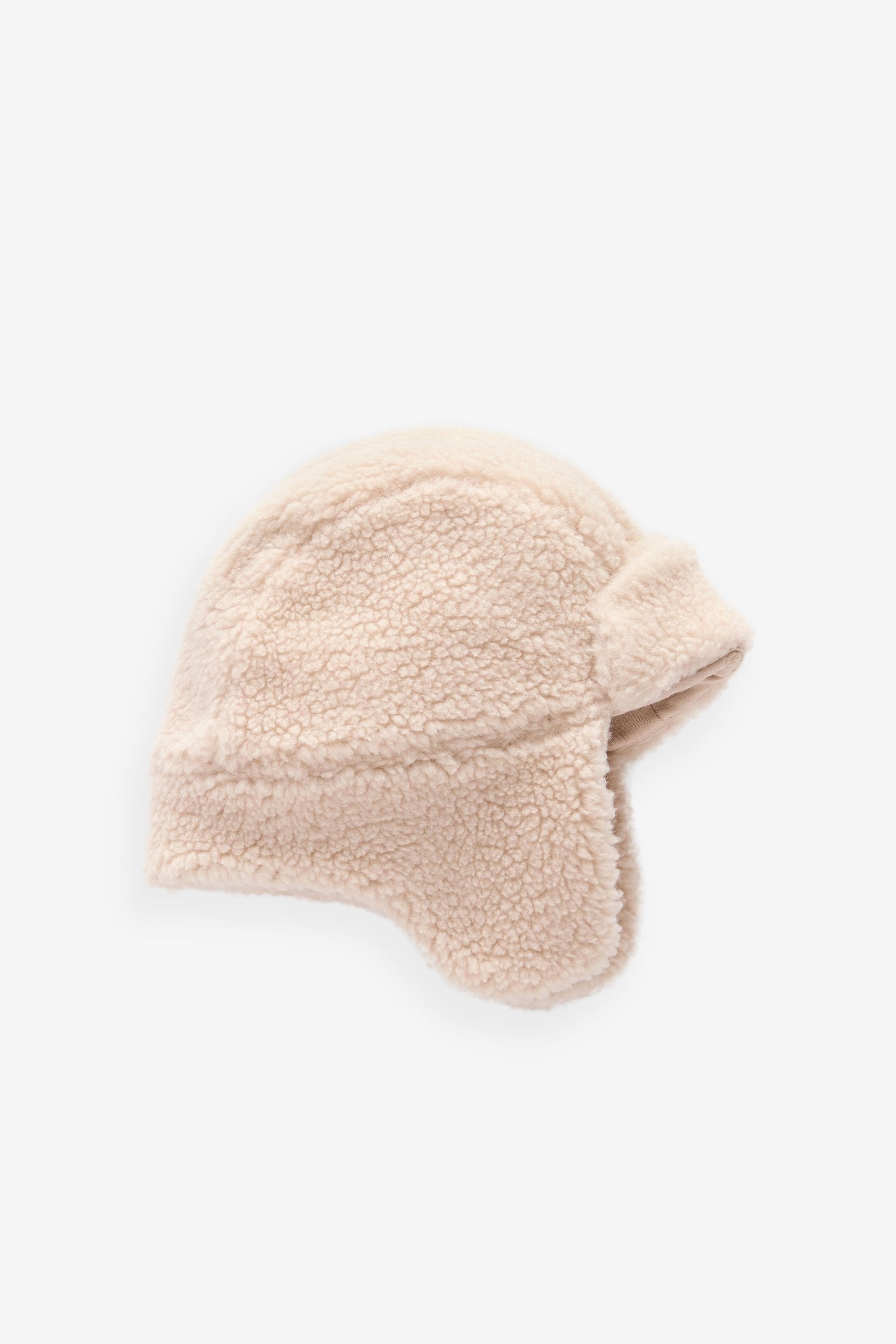 Cream Borg Baby Trapper Hat