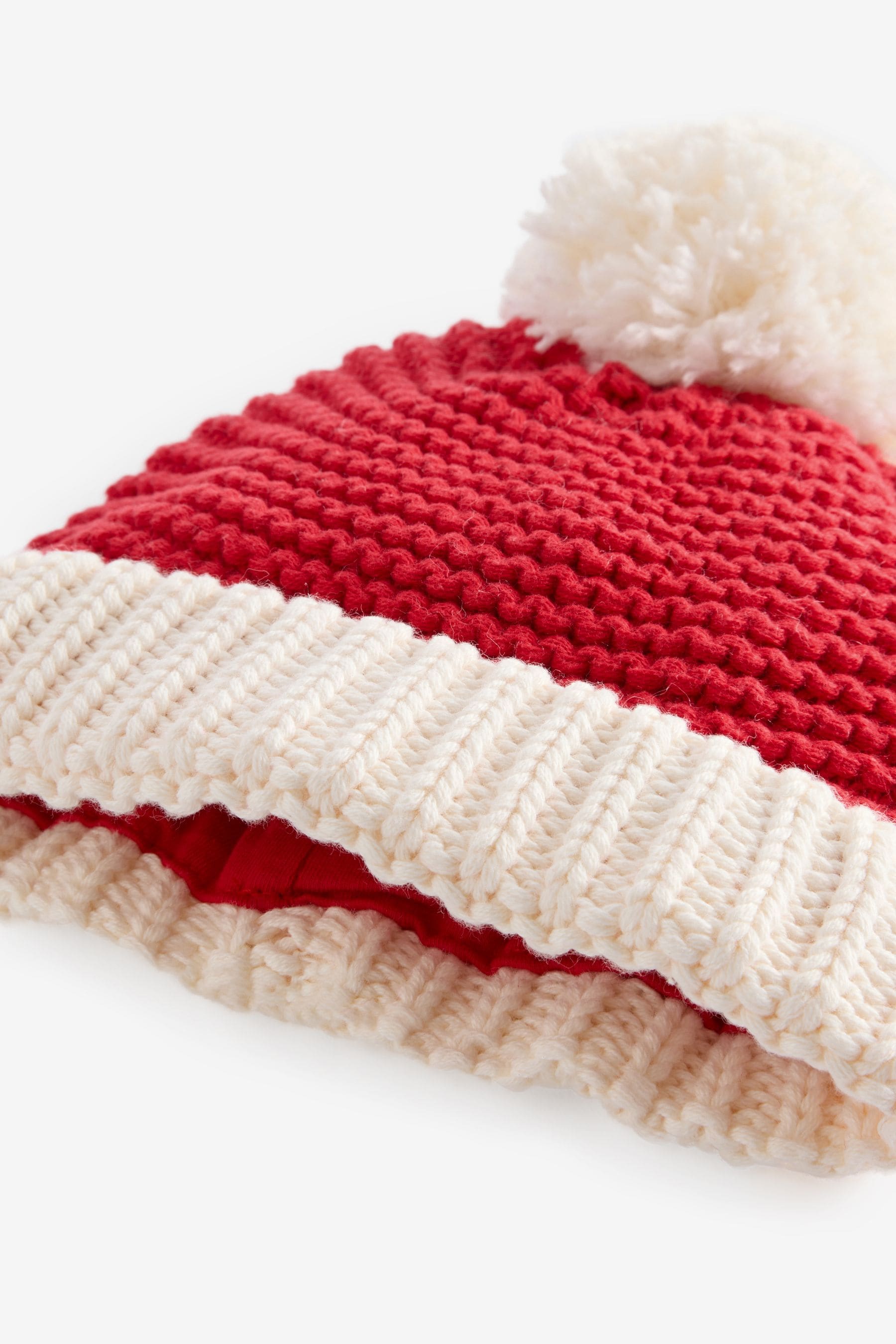 Red Santa Baby Knitted Pom Hat