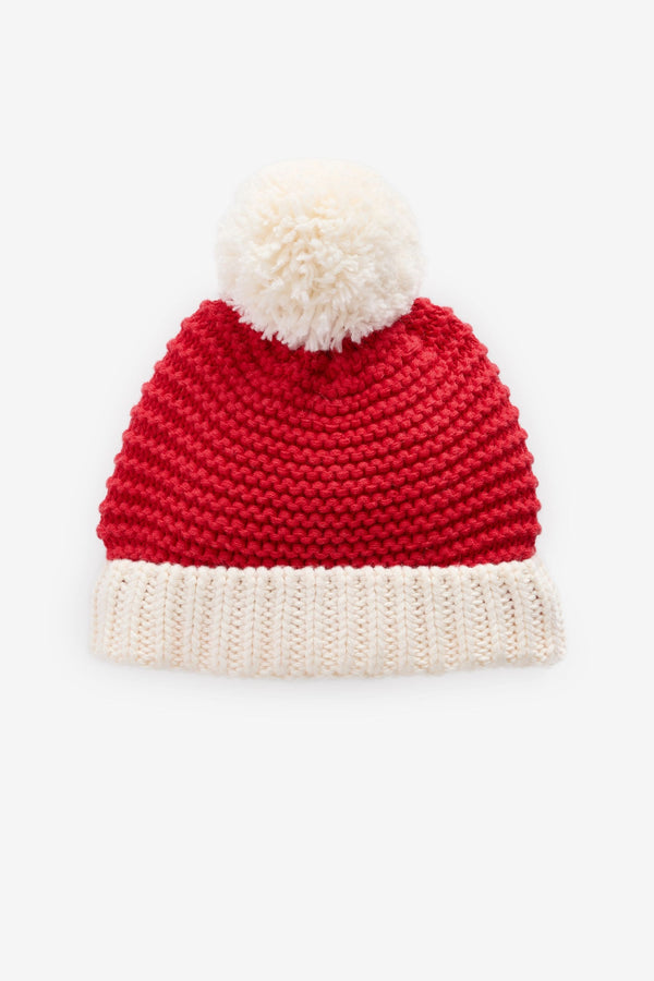 Red Santa Baby Knitted Pom Hat