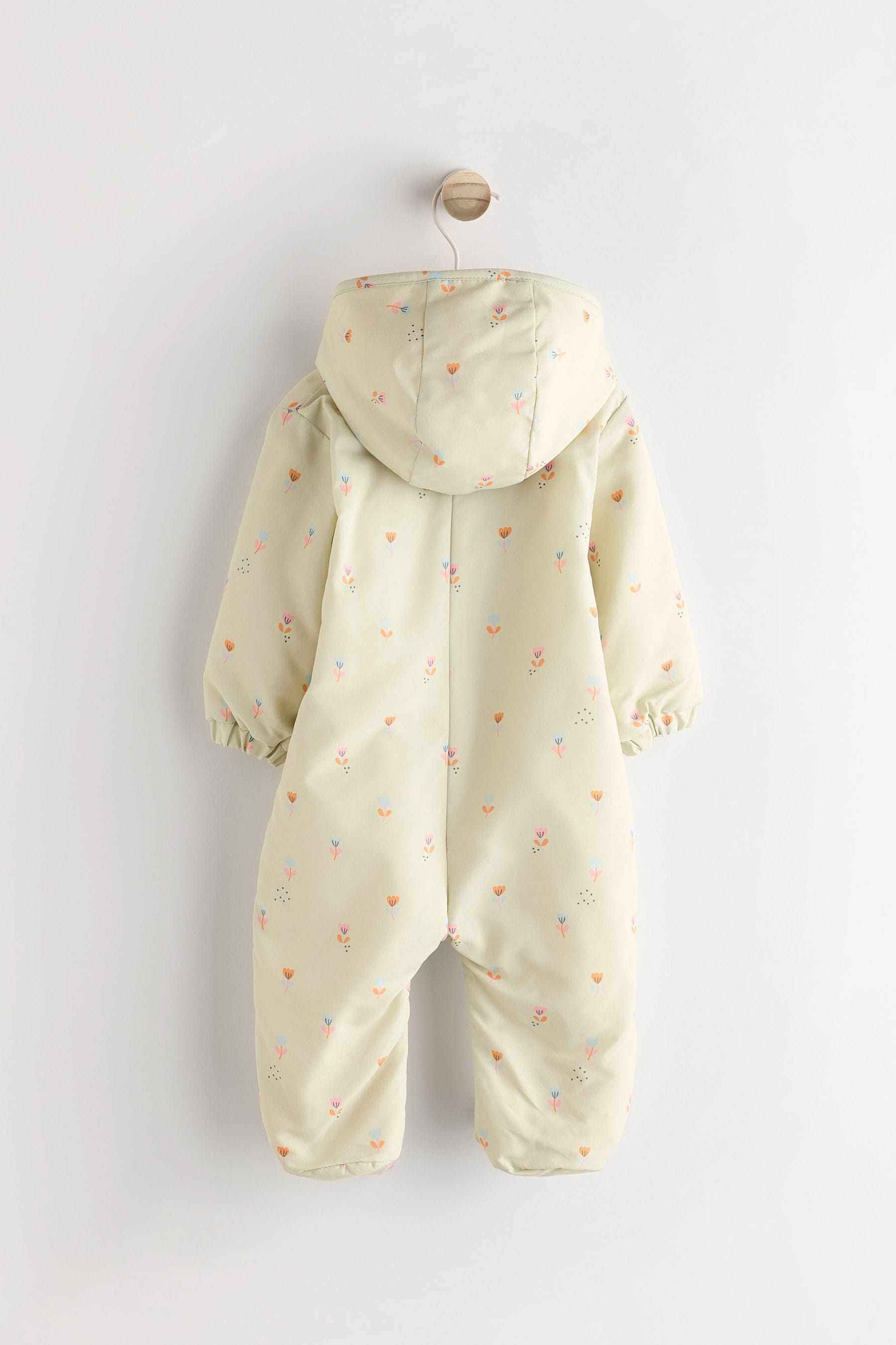 Sage Green Ditsy Baby Packable All-In-One Pramsuit (0mths-2yrs)