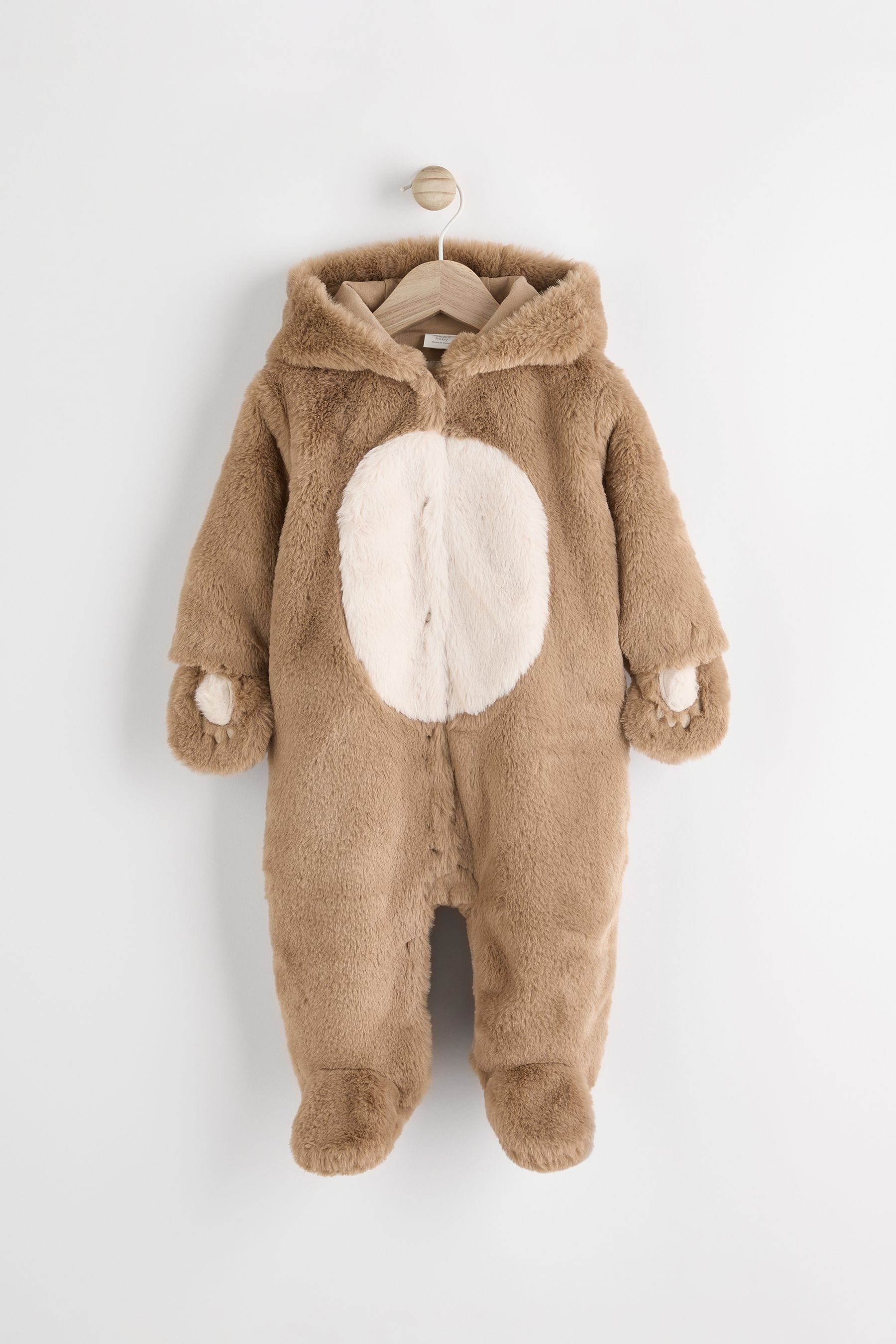 Caramel Bear Baby Hooded All-In-One (0mths-2yrs)