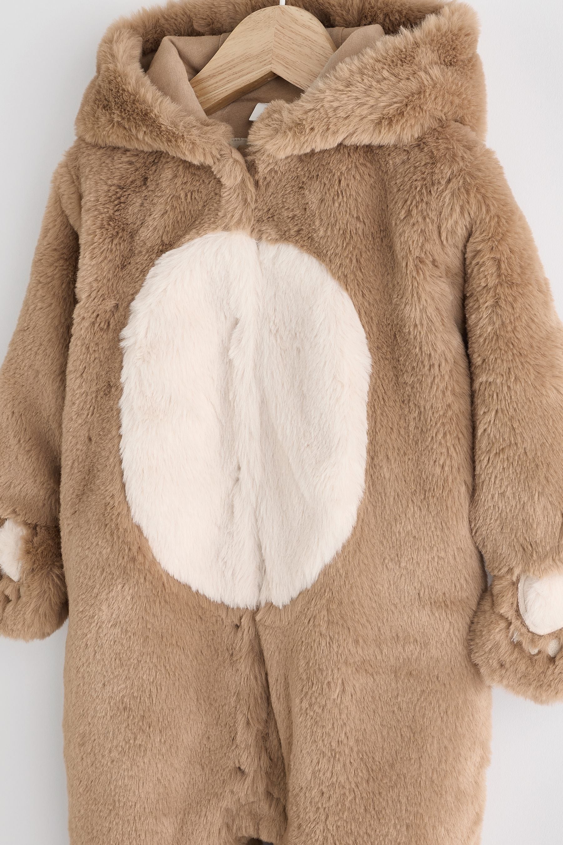 Caramel Bear Baby Hooded All-In-One (0mths-2yrs)