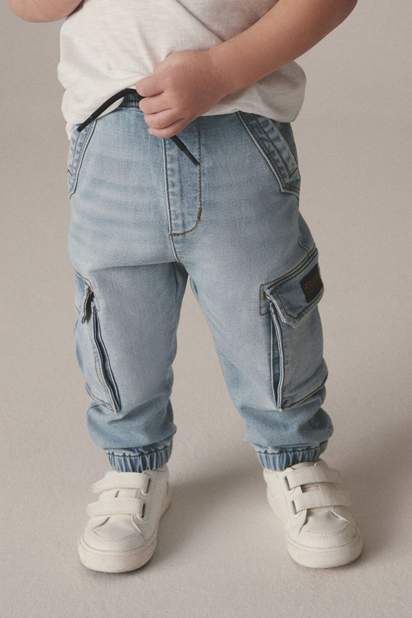 Bleach Denim Comfort Cargo Jeans (3mths-7yrs)