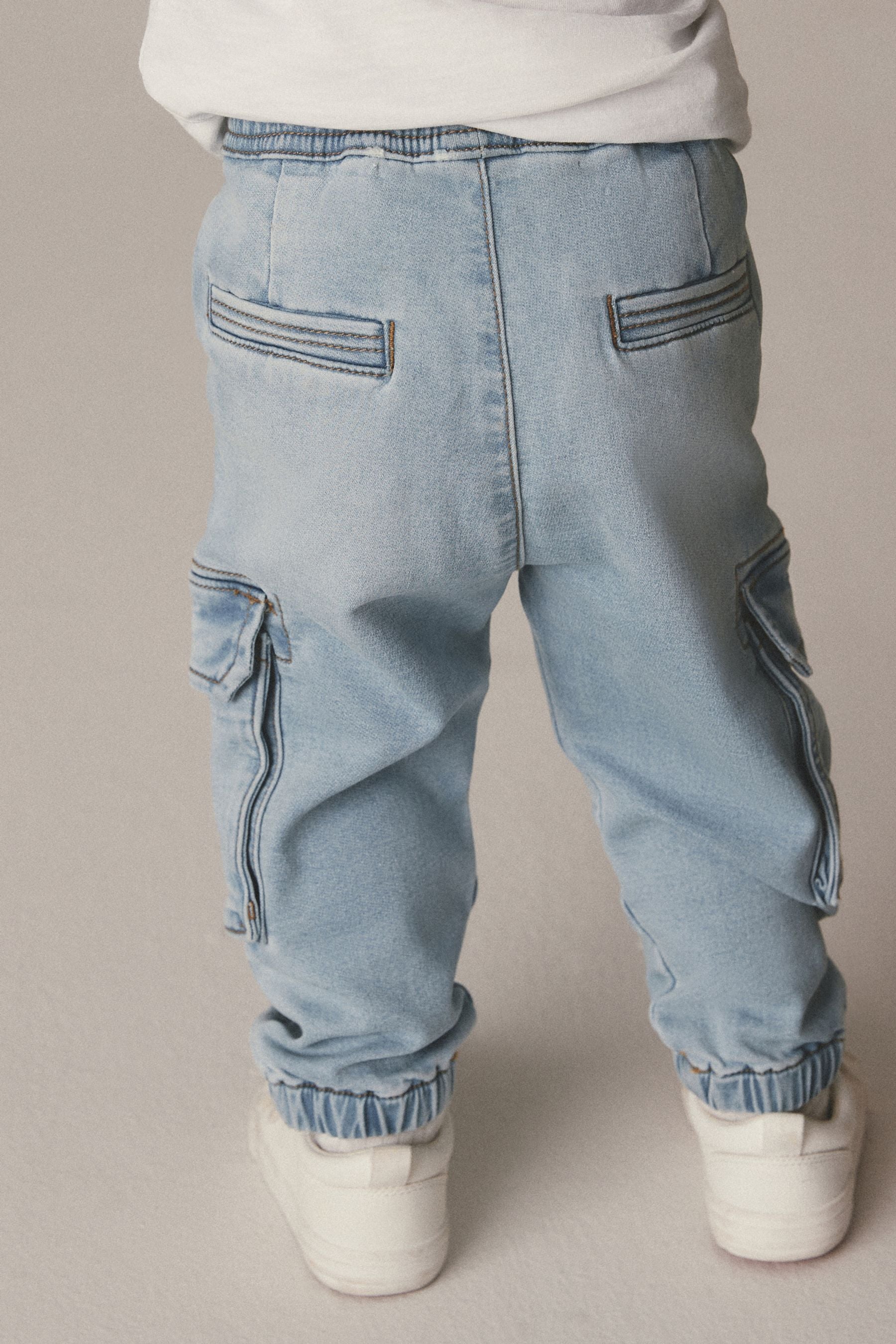 Bleach Denim Comfort Cargo Jeans (3mths-7yrs)