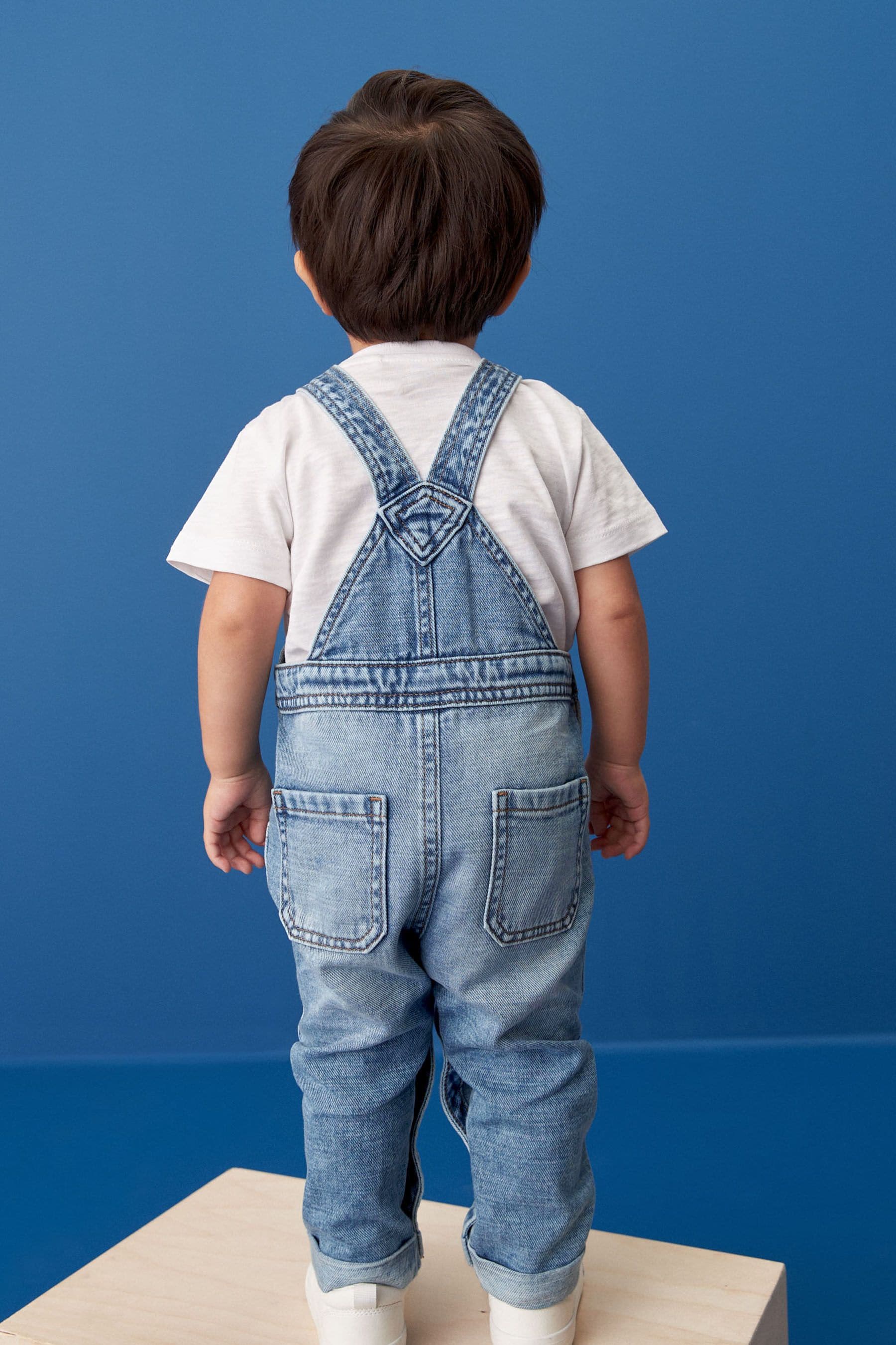 Light Blue 100% Cotton Denim Dungarees (3mths-7yrs)