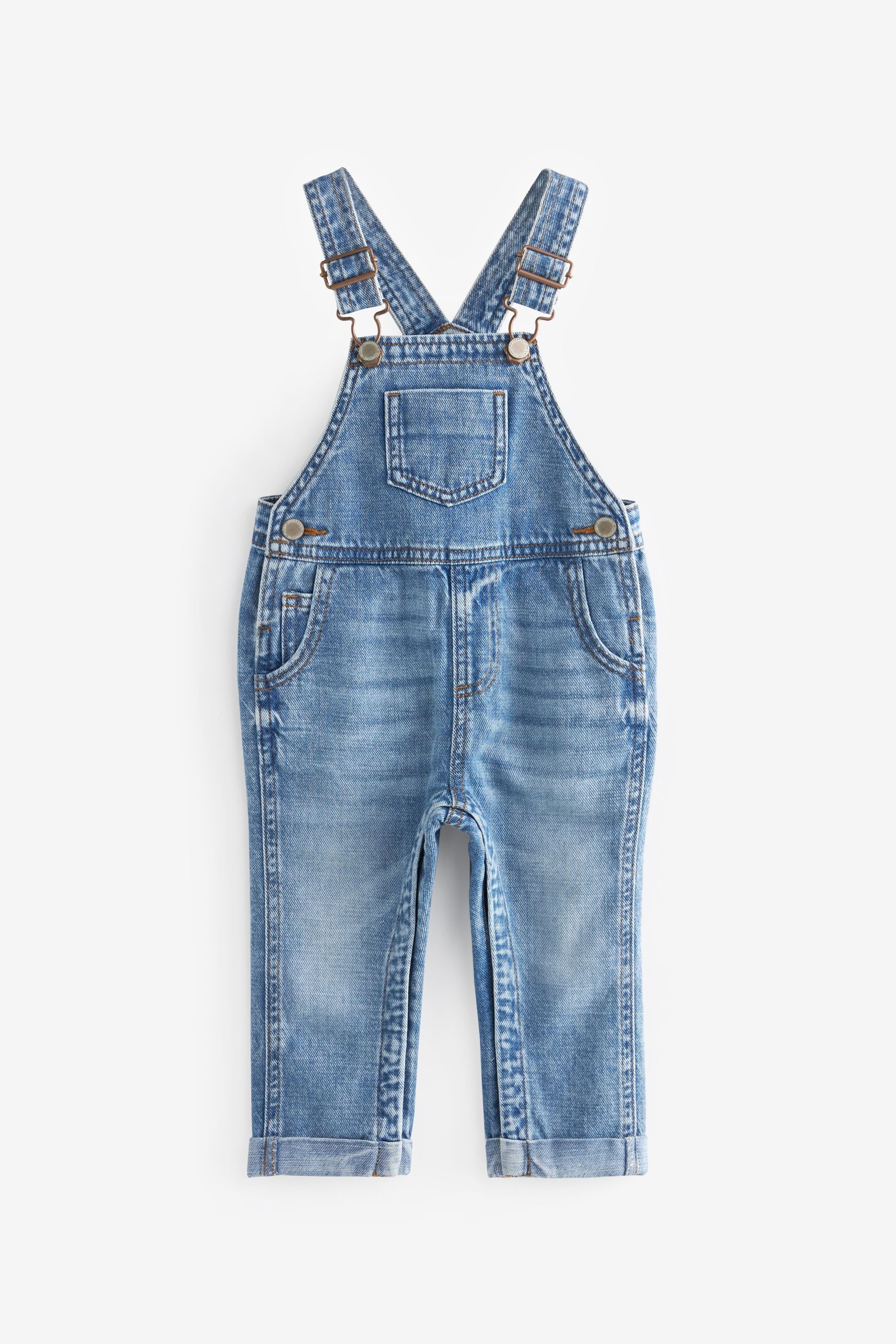 Light Blue 100% Cotton Denim Dungarees (3mths-7yrs)