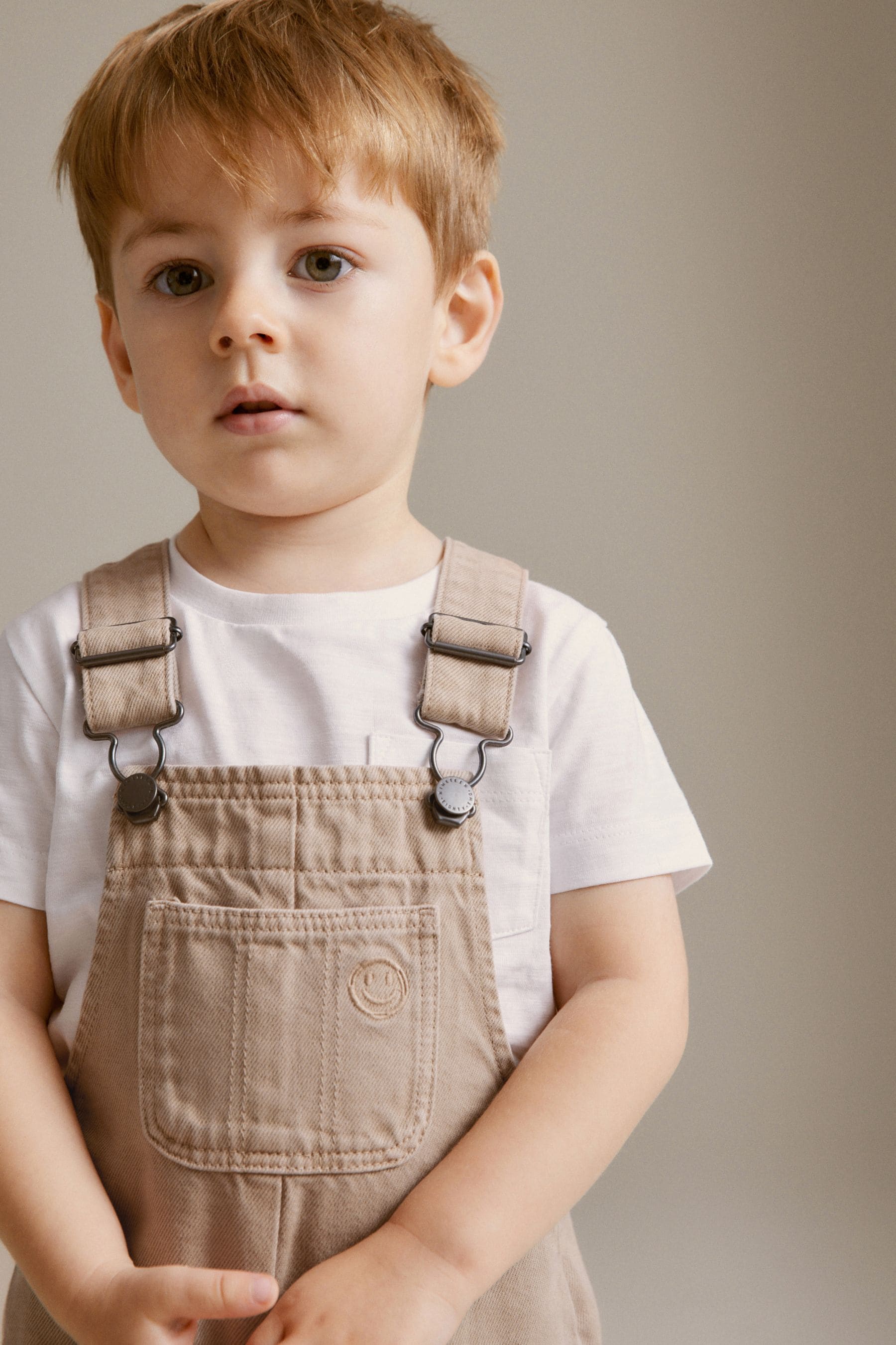 Tan Brown 100% Cotton Cargo Dungarees (3mths-7yrs)