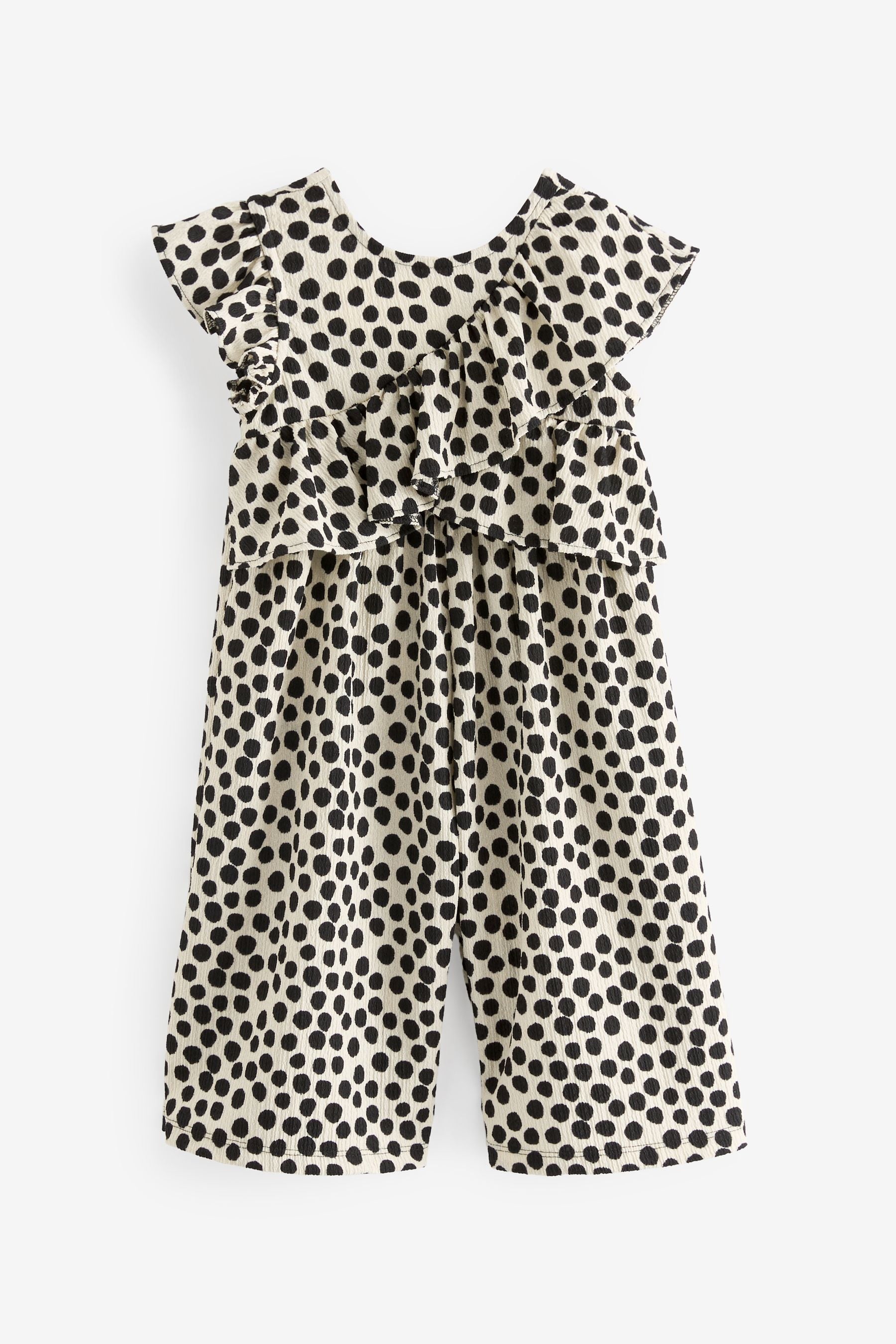 Black/White Sleeveless Frill Jumpsuit (3mths-7yrs)