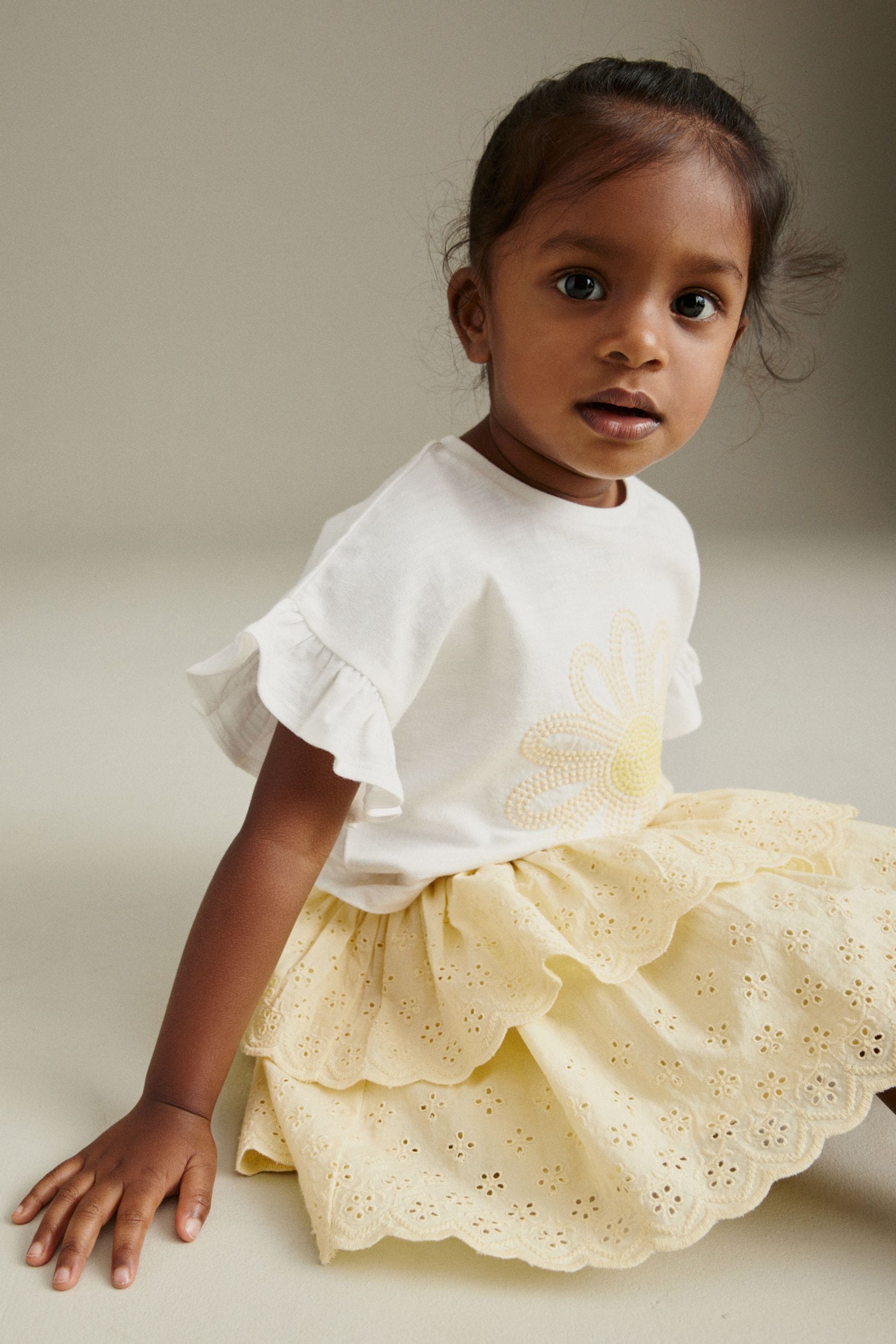 Lemon Yellow Skirt & T-Shirt Set (3mths-7yrs)