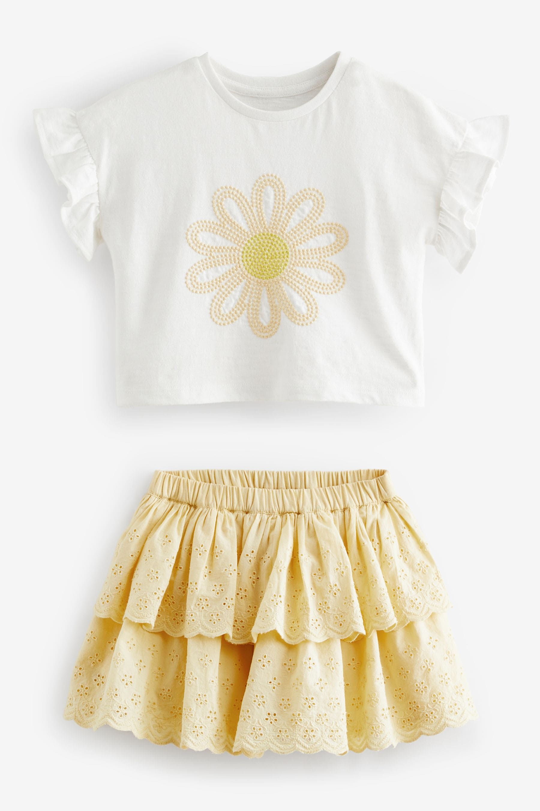 Lemon Yellow Skirt & T-Shirt Set (3mths-7yrs)